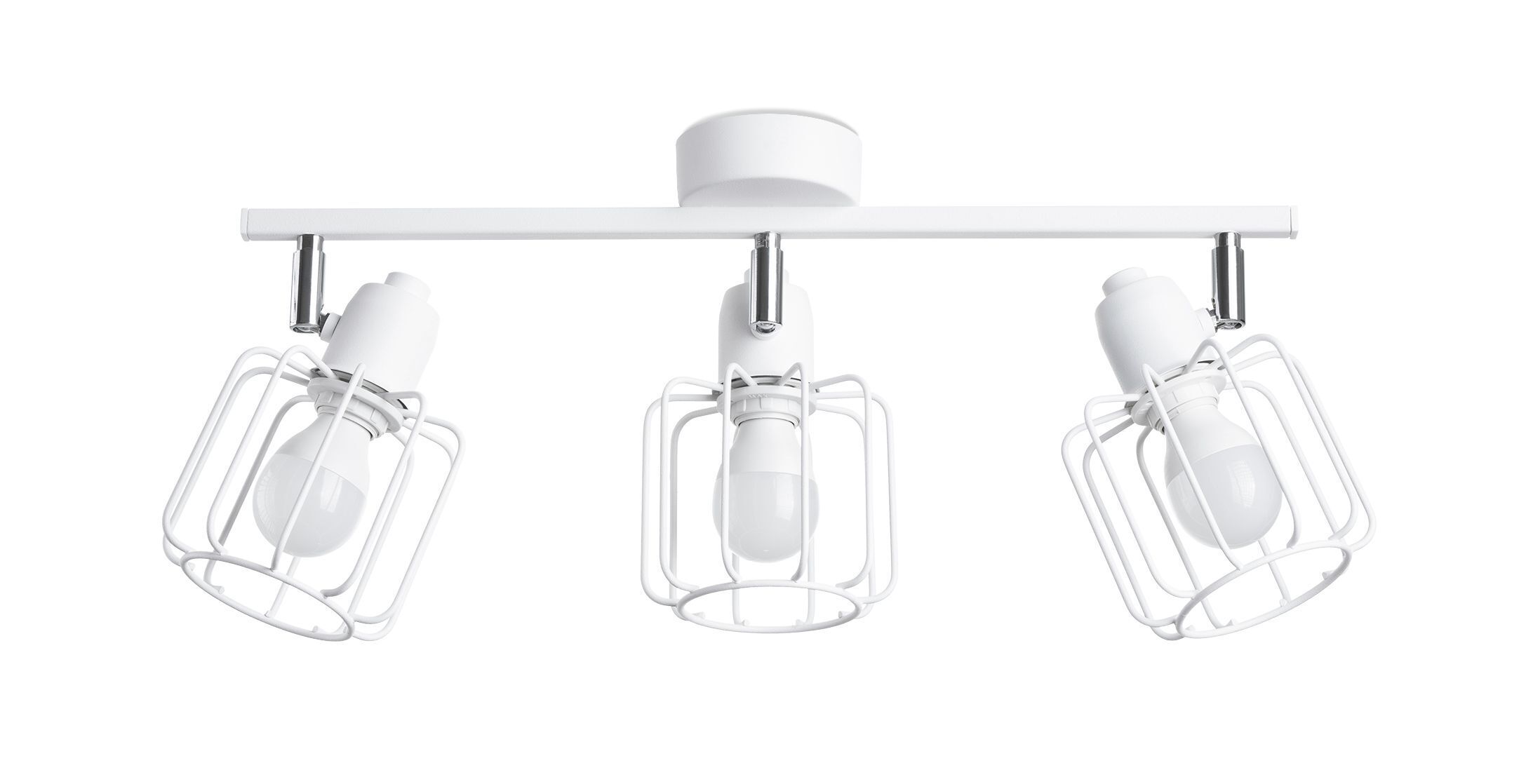 Spot de plafond blanc E14 3 flammes métal rétro TISTA