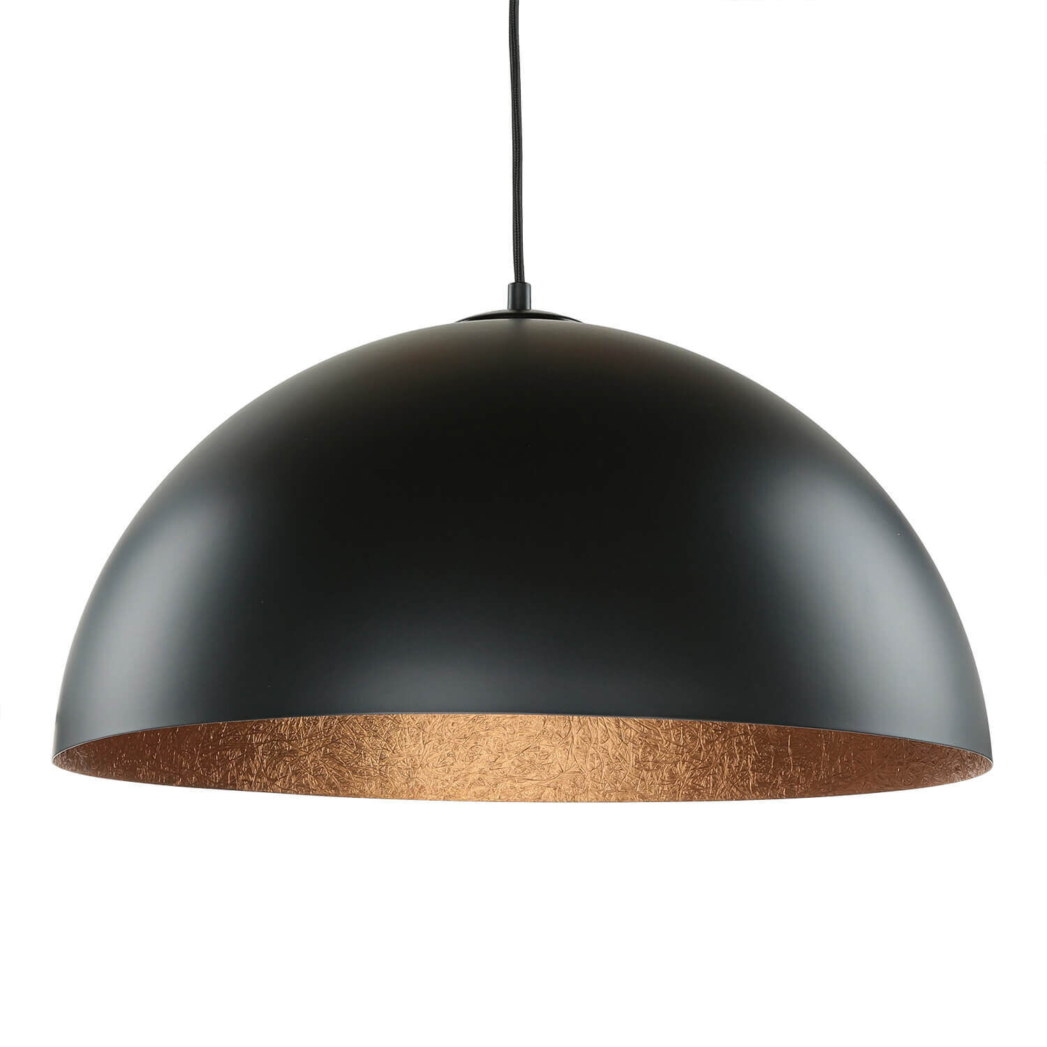 Lampe à suspendre moderne noire cuivre Ferra