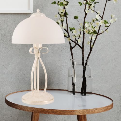 Lampe de table Blanc 43cm Métal rond Rustique LIRLIN