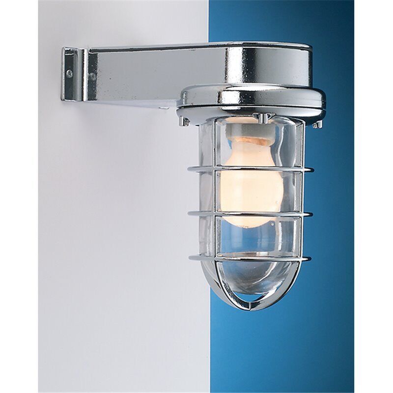Lampe murale extérieure chrome Maritim IP55 Lanterne maison