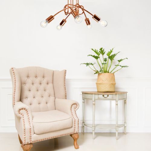 Plafonnier MADALYNN en cuivre métal salon