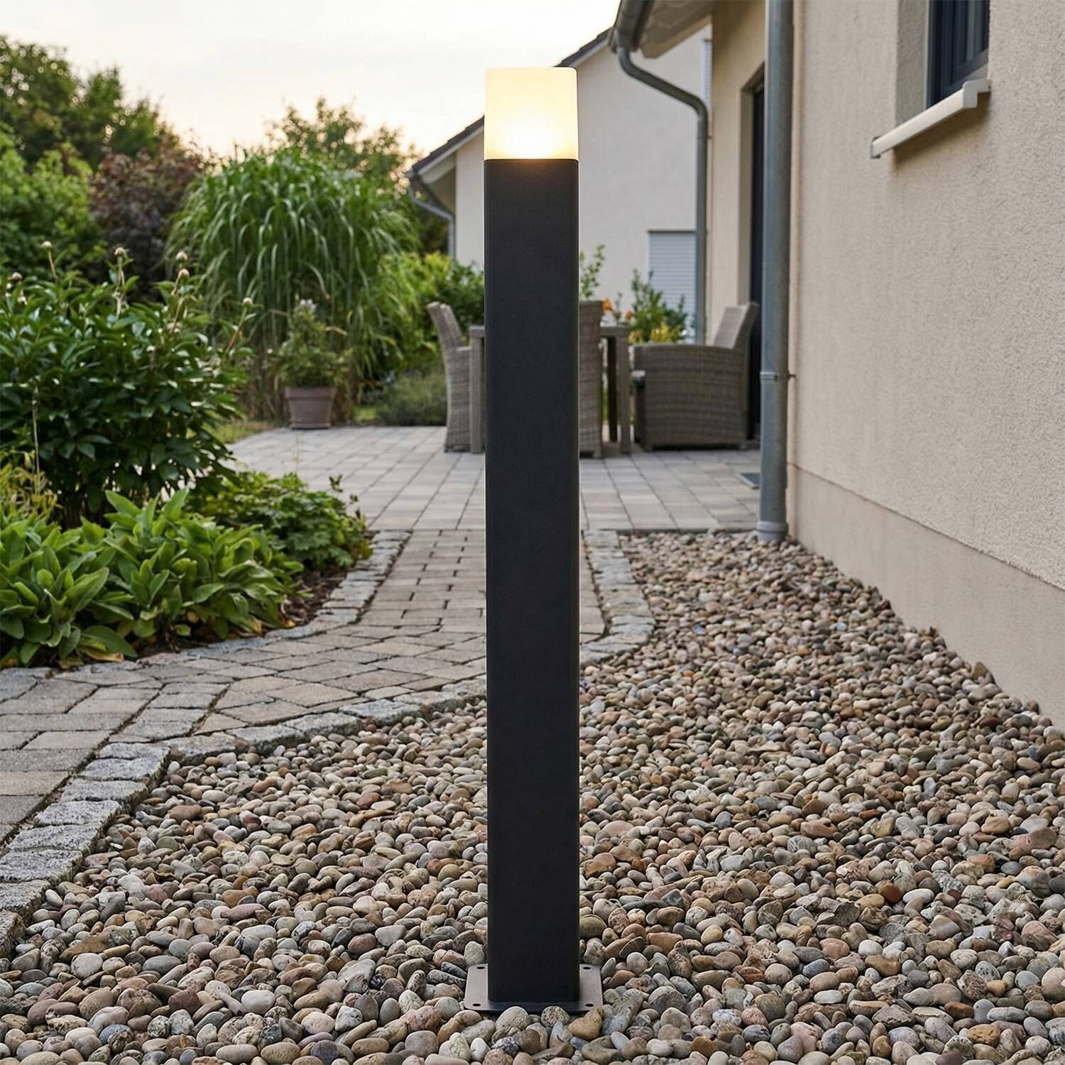 Pollerleuchte LED Aluminium 50 cm 10 W 900 lm IP44 Laternenpfahl, Kieselstein, Straße, Lampe