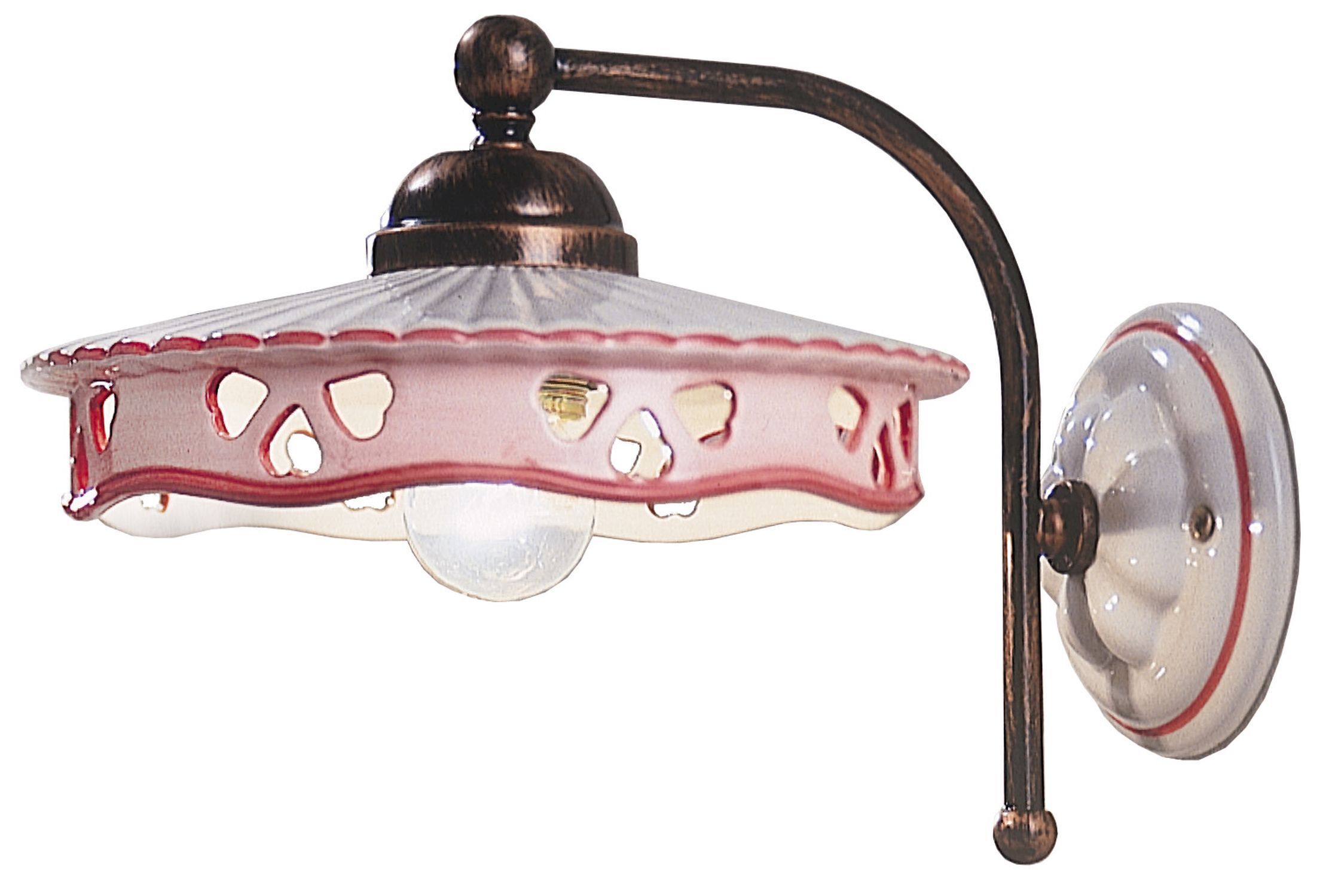 Wandlampe Keramik Metall E27 23 cm breit Landhaus Stil Leuchte, Lampe