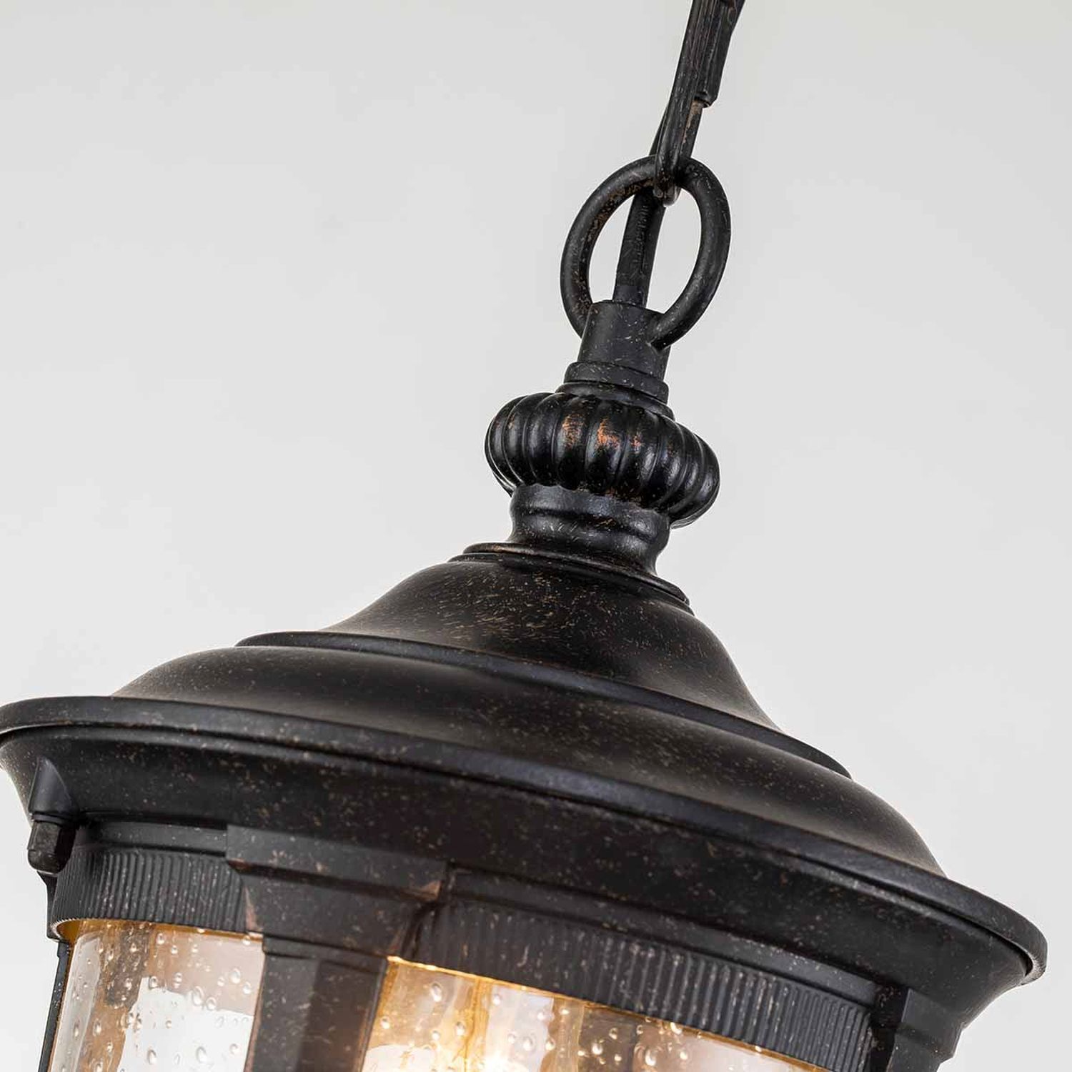 Lampe à suspendre extérieure aluminium verre IP44 L : 18,5 cm Vintage