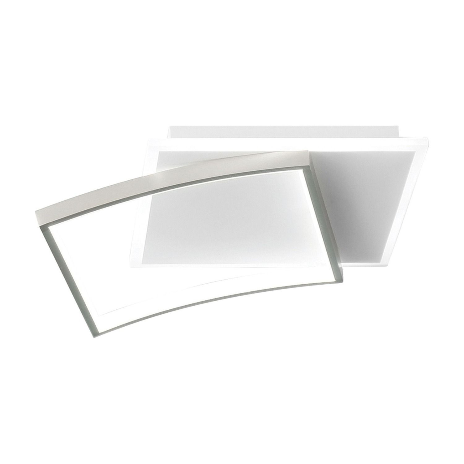 Plafonnier LED Blanc Argent 40 W 4800 lm L:42 cm Deckenleuchte, Wandlampe, LED, weiß, modern