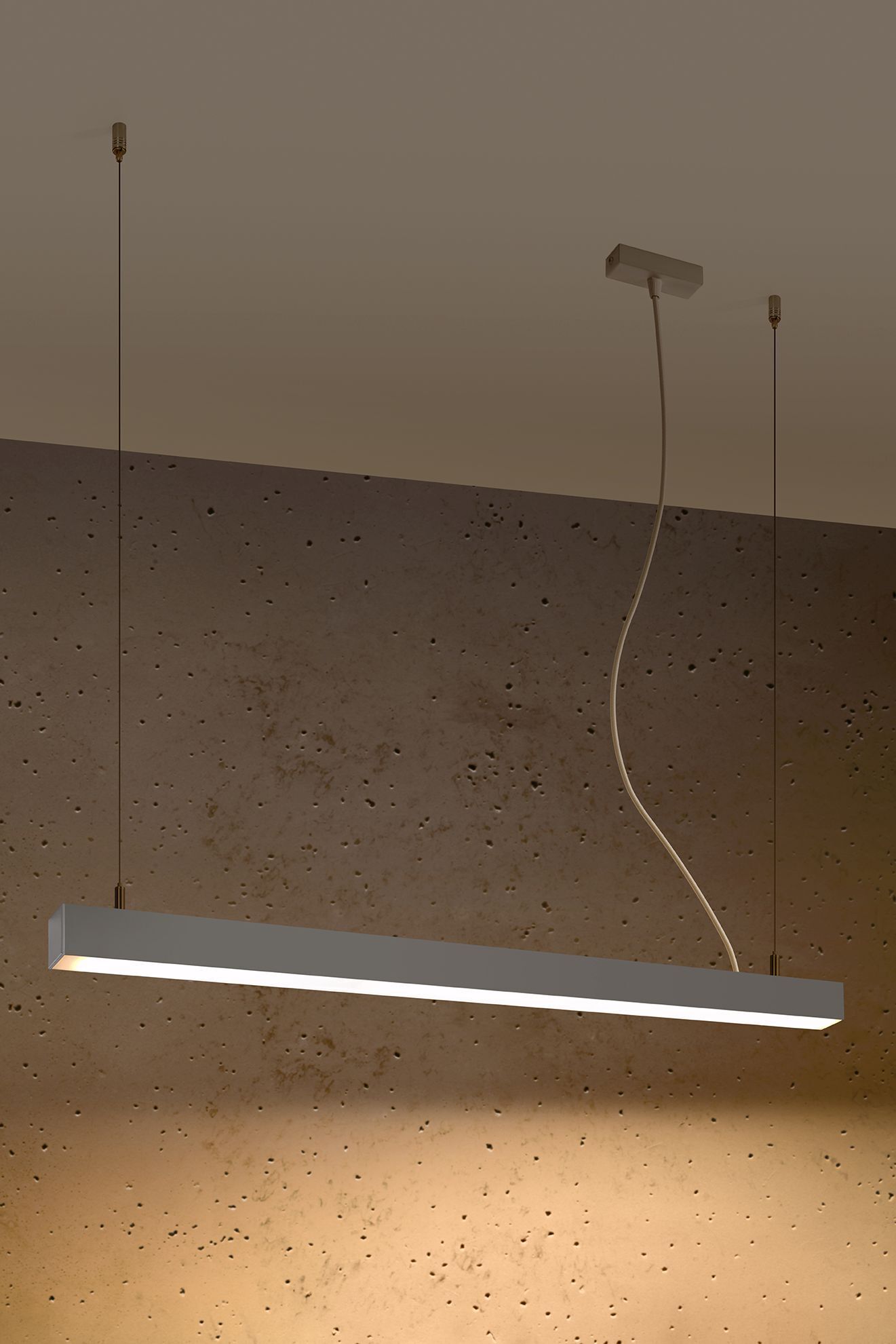 LED Lampe à suspendre métal gris allongé 3000 K KARENA