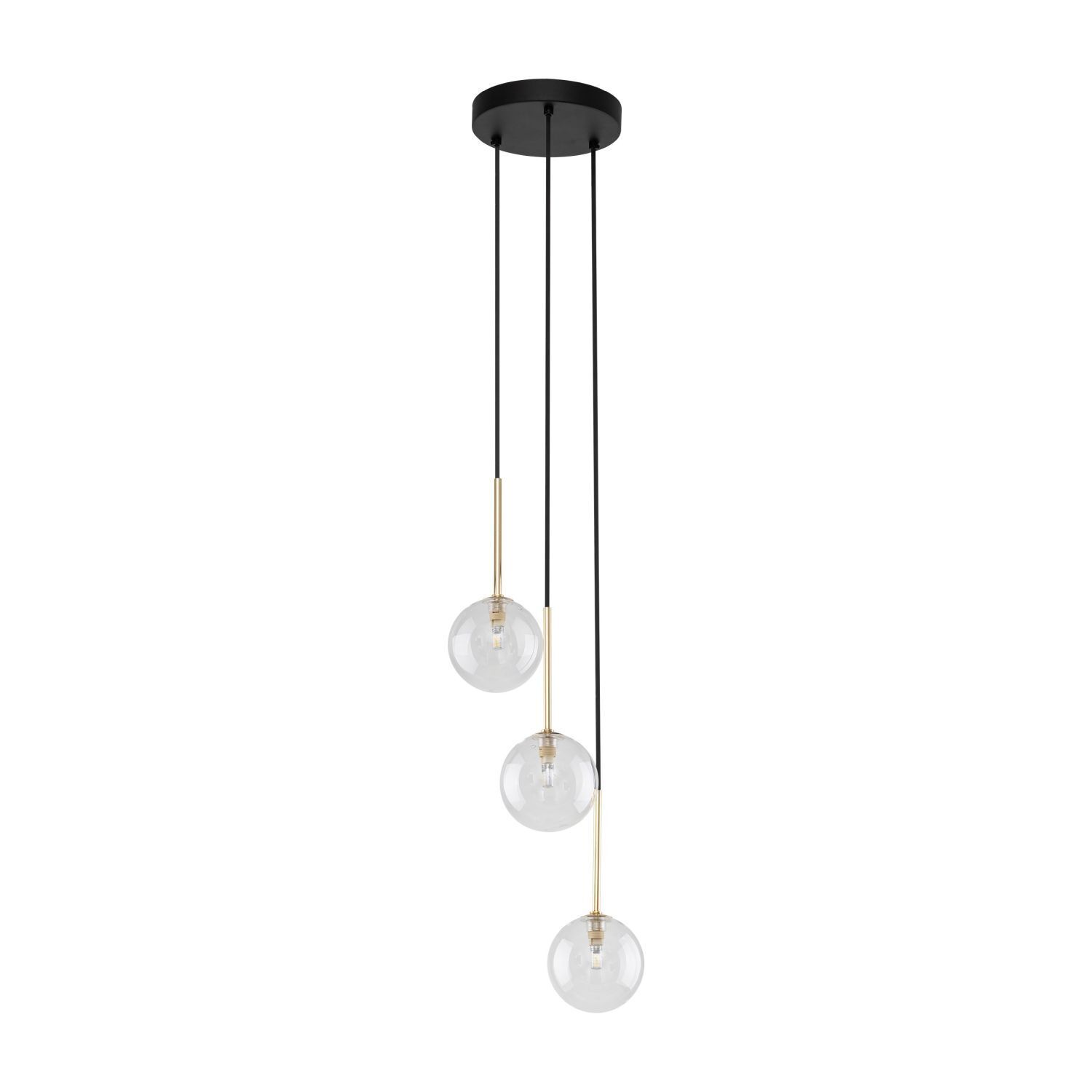 Suspension 3 flammes réglable verre métal Ø 25 cm G9