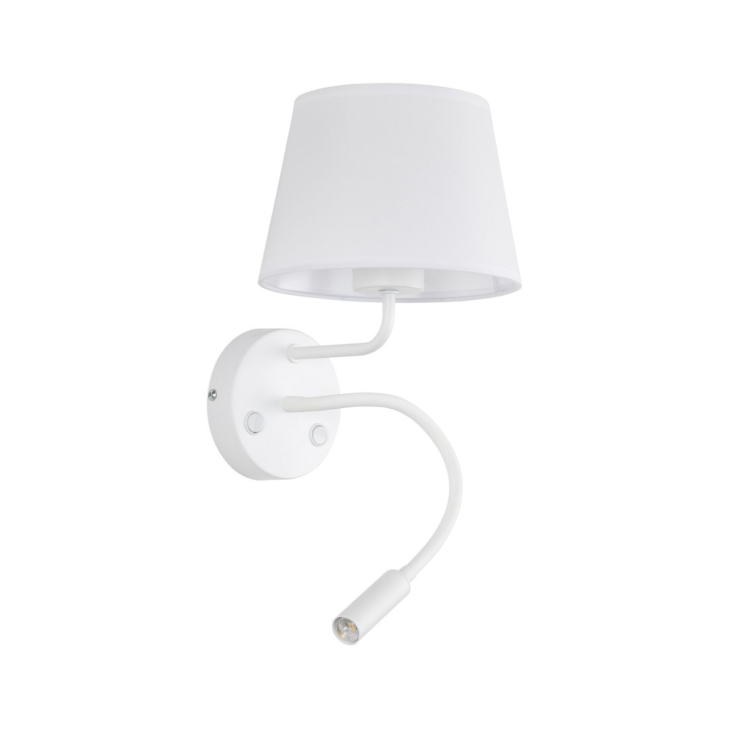 Wandleuchte Schwanenhals Schalter H: 50 cm Metall Stoff Lampe, Drinnen, Zimmer, Duscharmatur, Lampenschirm