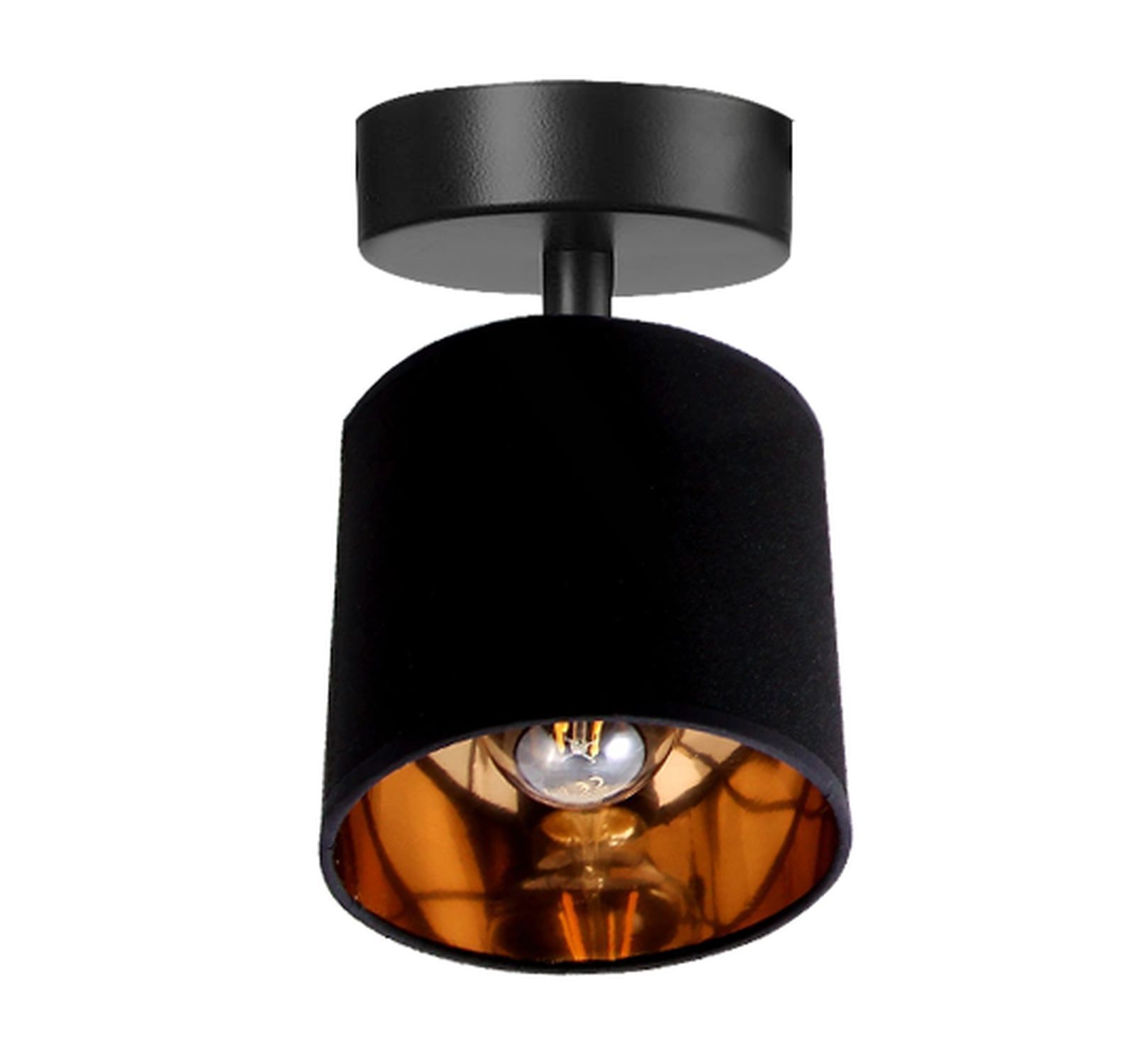 Spot de plafond flexible tissu métal E27 rond Ø15 cm