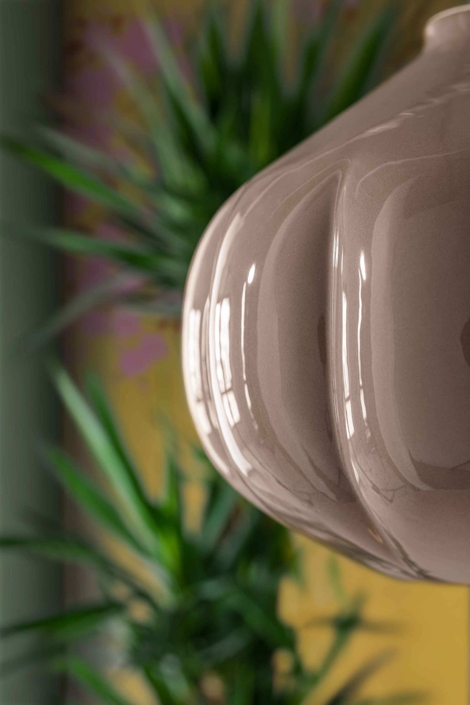 Pendelleuchte Keramik Handarbeit E27 rund D: 34 cm Braun Topfpflanze, Töpferei, Krug, Pflanzgefäß, Vase