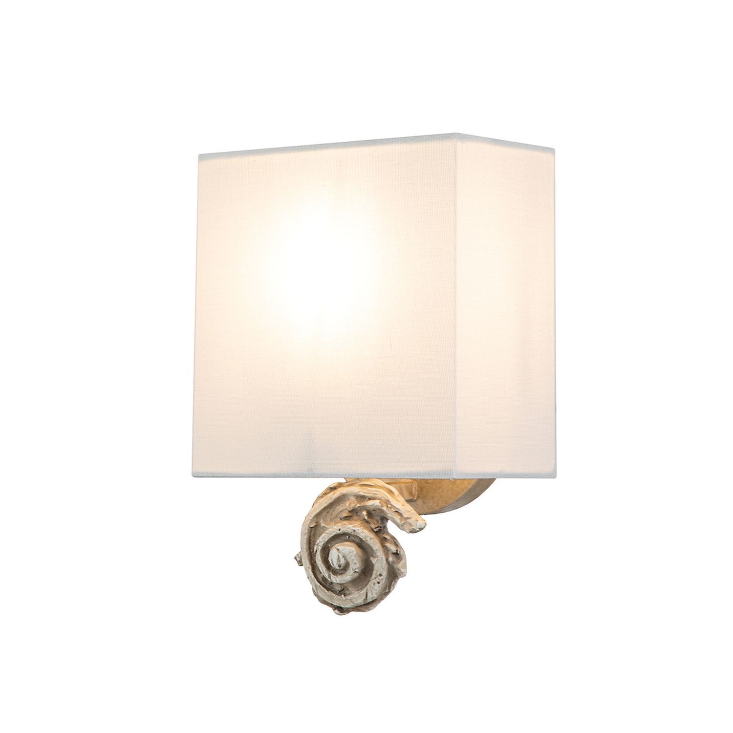 Petite applique Tissu H : 25,4 cm Crème Blanc Lampe
