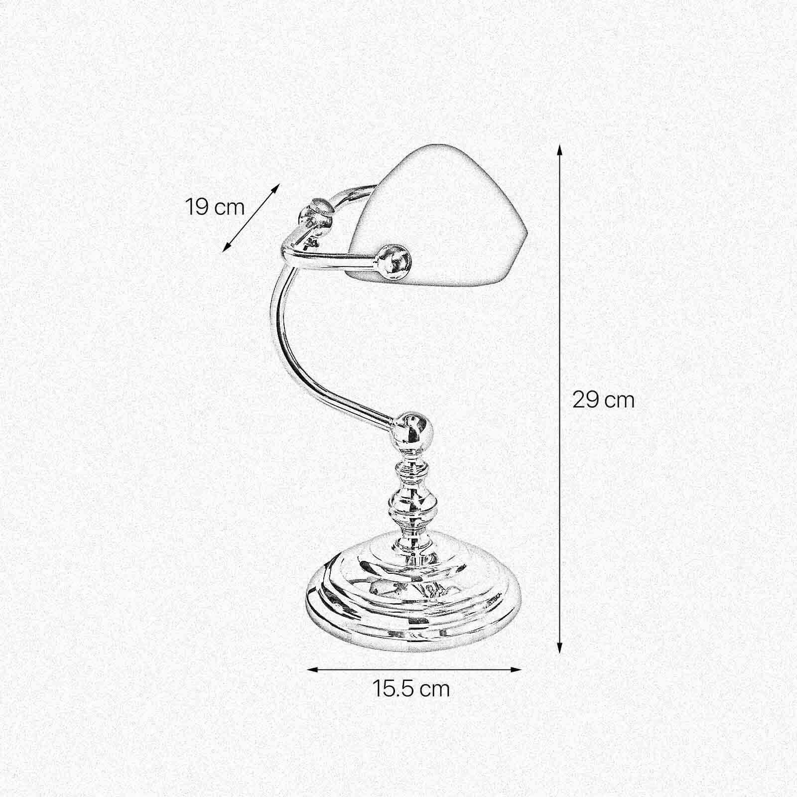 Lampe de banquier Vert laiton massif verre hauteur 29 cm orientable Lampe