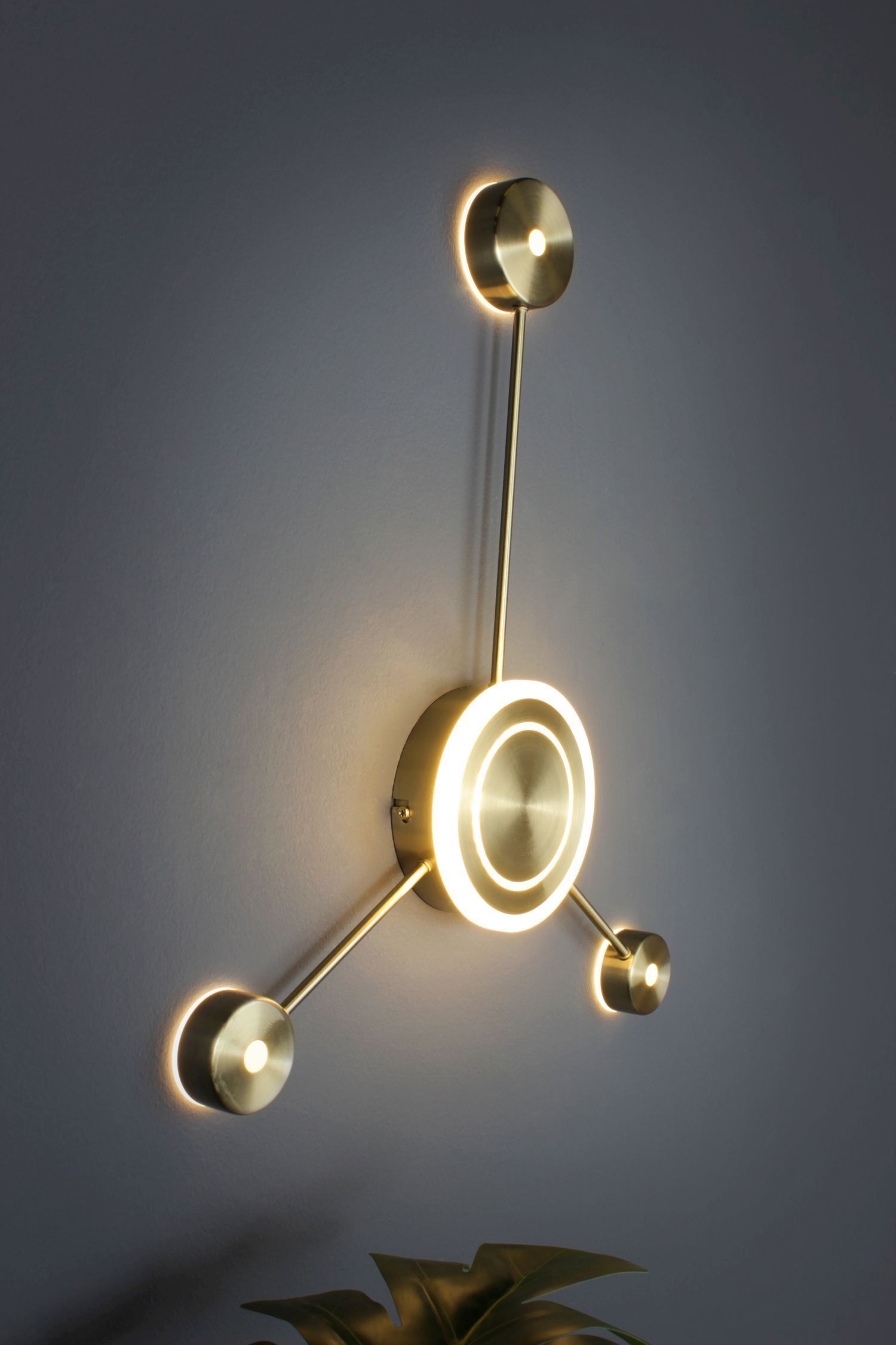 Wandlampe, LED-Lampe, Wandleuchte, Brass, Ringlicht