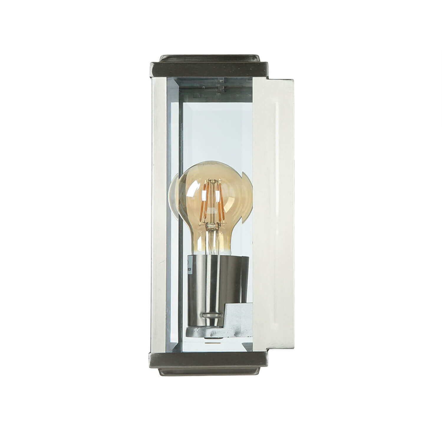 Applique murale d'extérieur moderne carrée E27 argent satiné