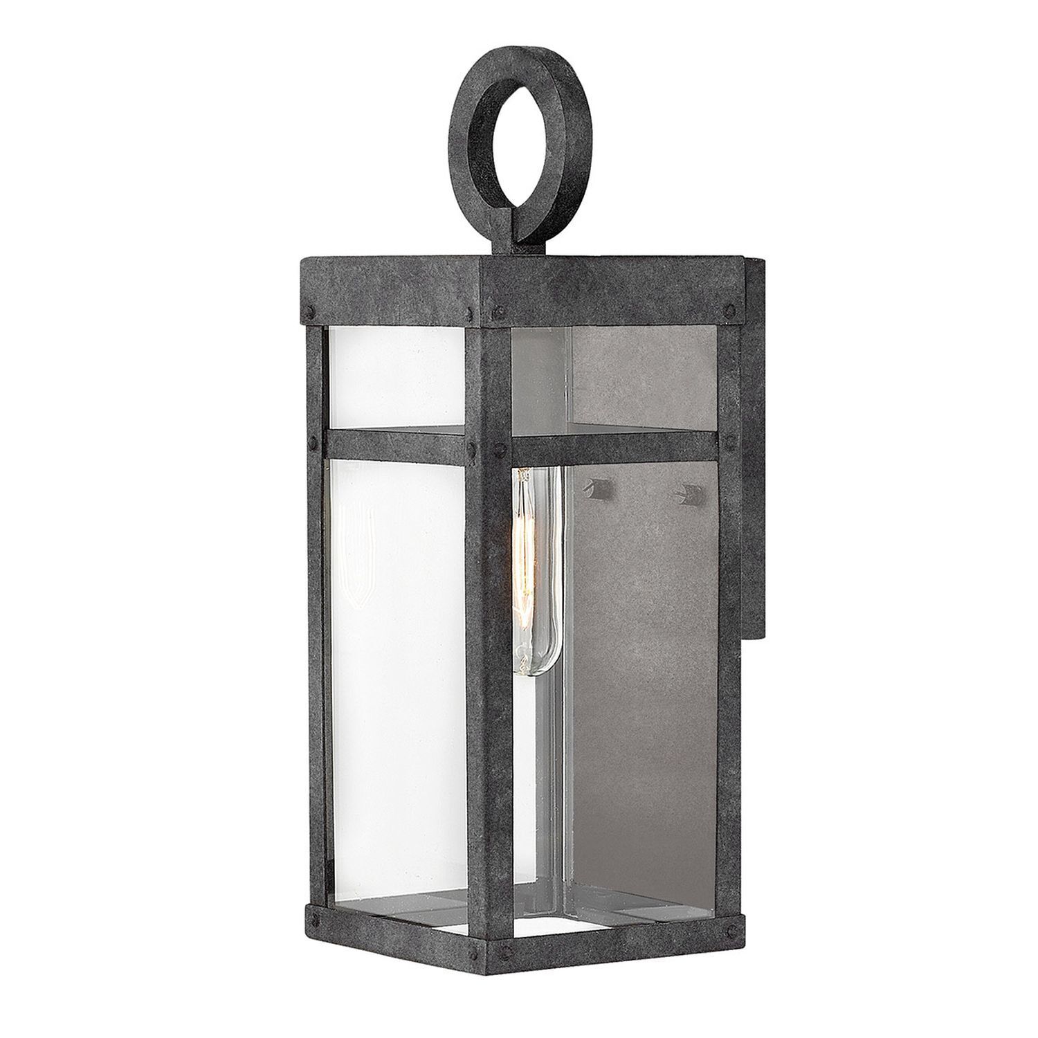 Applique murale extérieure vintage 33,6 cm de haut IP44 E27 Alu verre