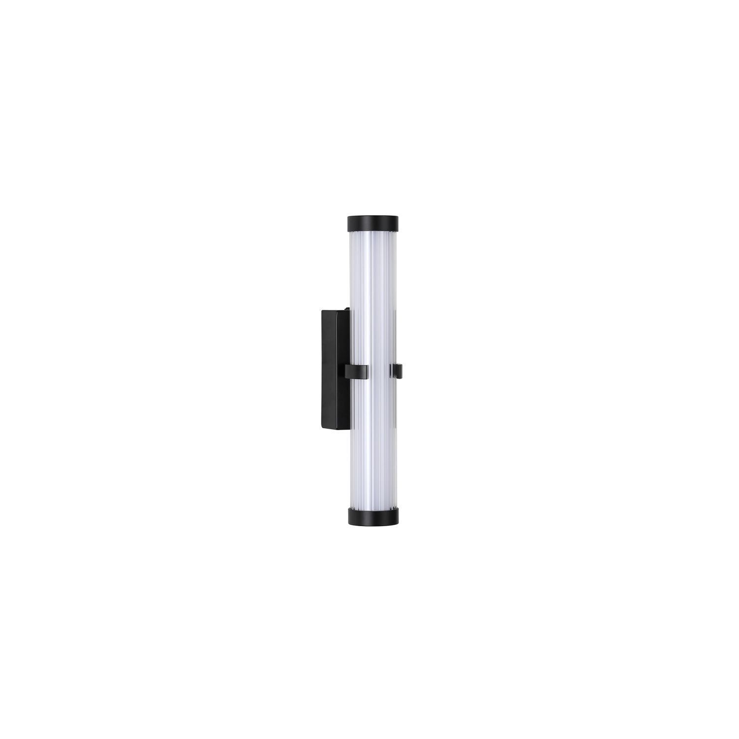 Applique LED Métal Verre IP44 H:32,5 cm Noir Blanc