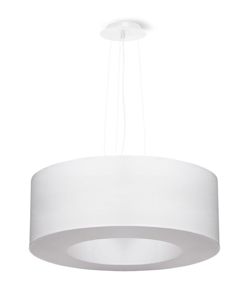 Suspension Blanc Tissu Moderne rond Ø 50 cm 5x E27
