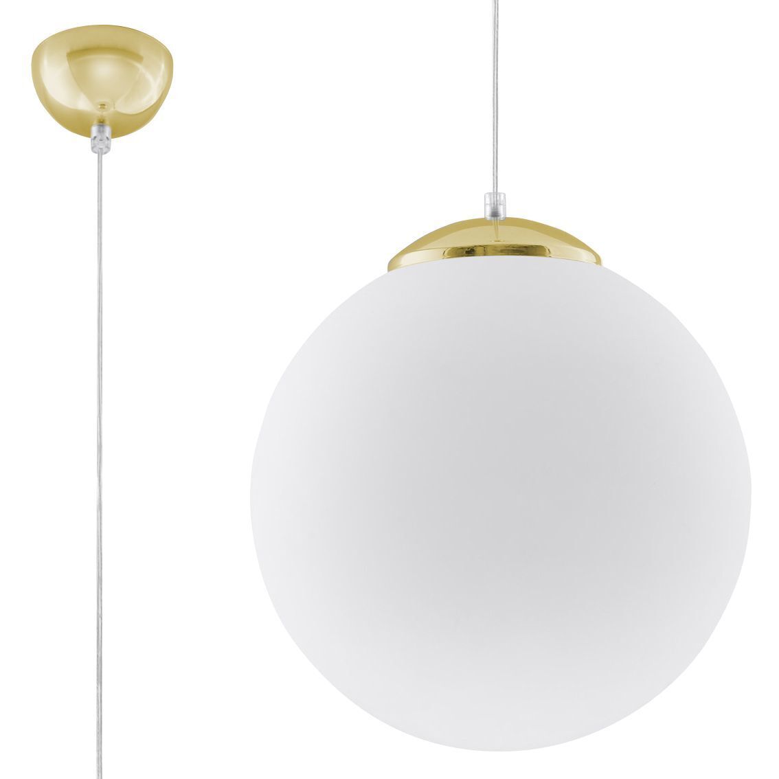 Suspension verre Boule Ø 30 cm E27 Blanc Or BIANCO