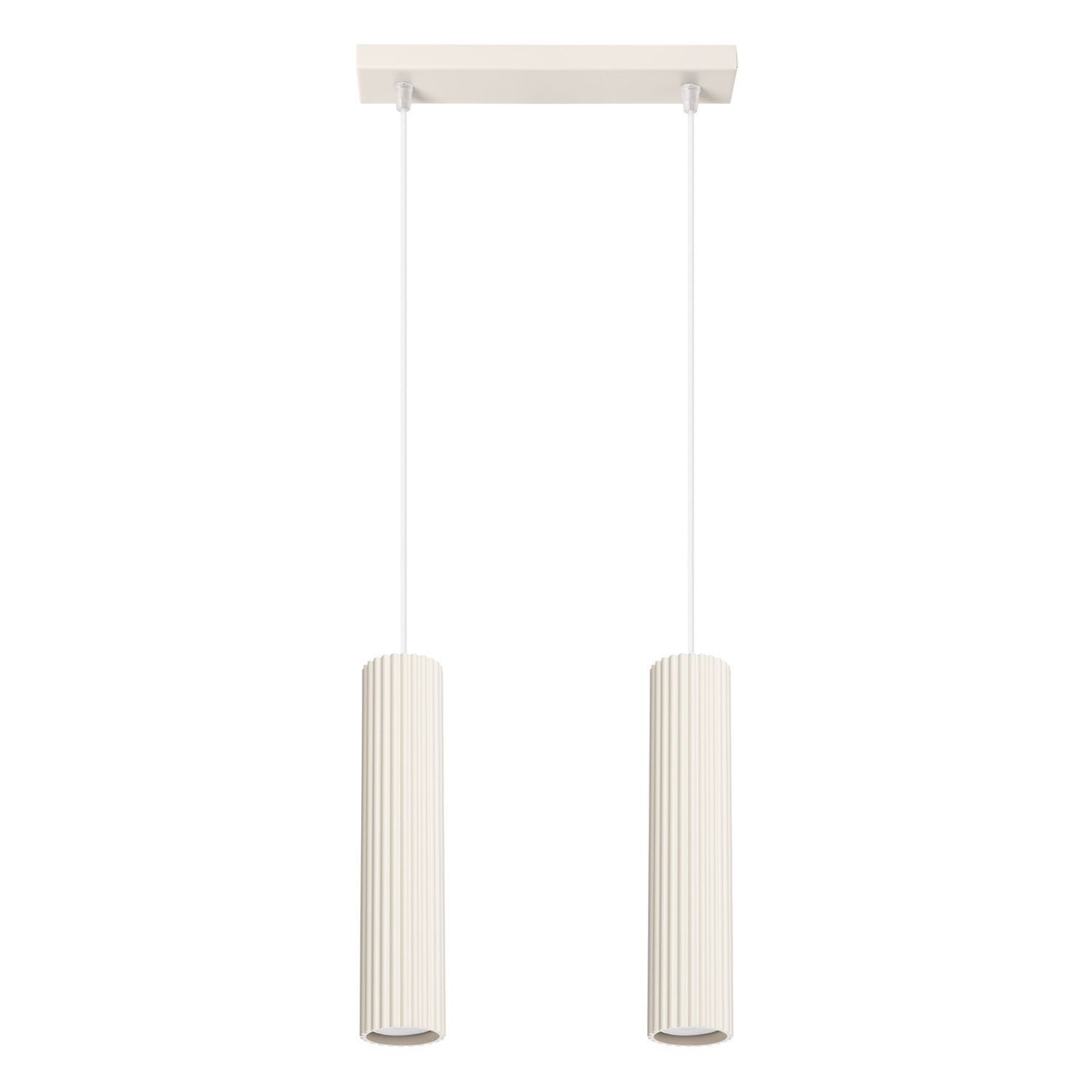 Lampe à suspendre à 2 flammes GU10 L : 30 cm étroite en crème Moderne Lampe à suspendre à 2 flammes GU10 L : 30 cm étroite en crème Moderne