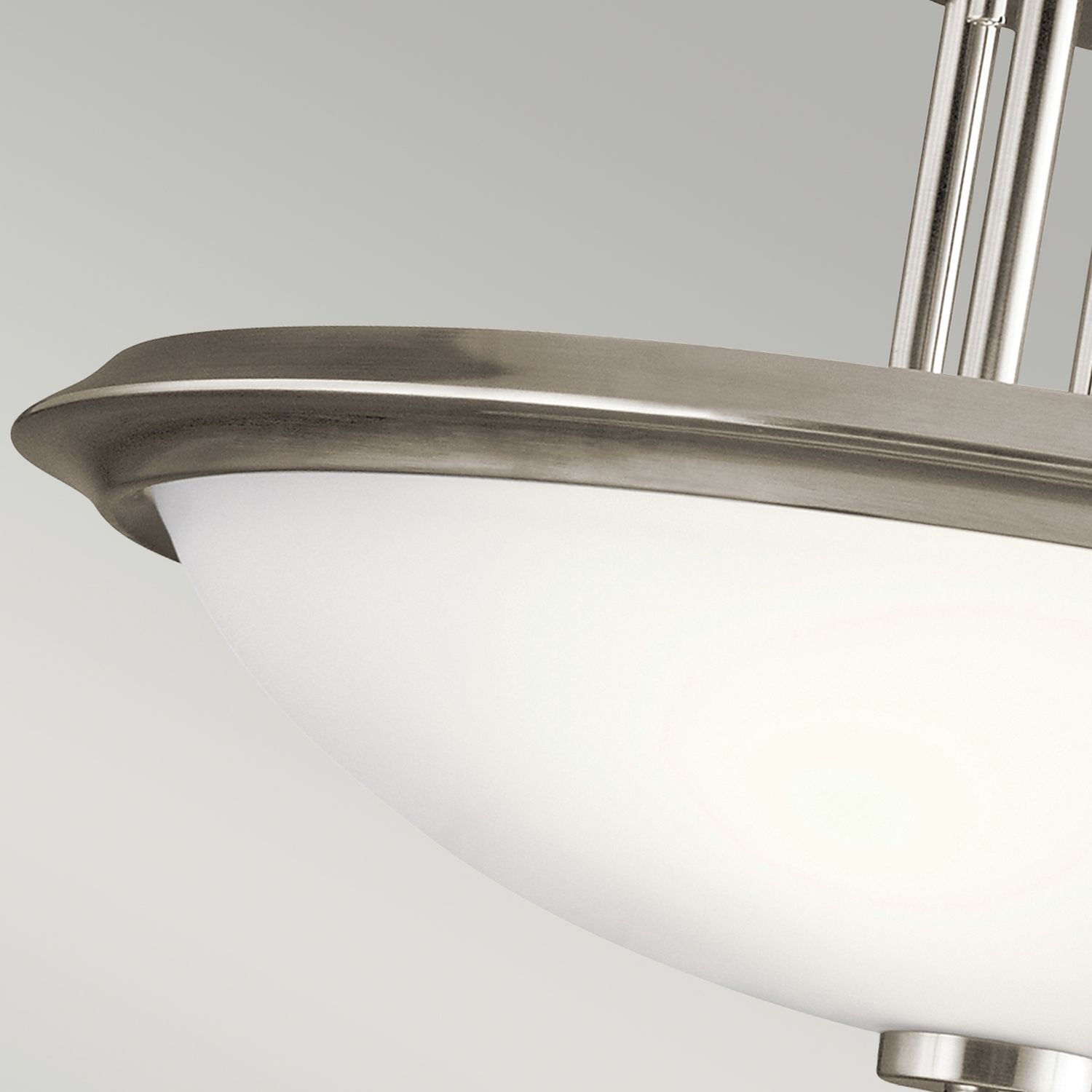 Plafonnier verre métal Ø42cm rond en blanc étain