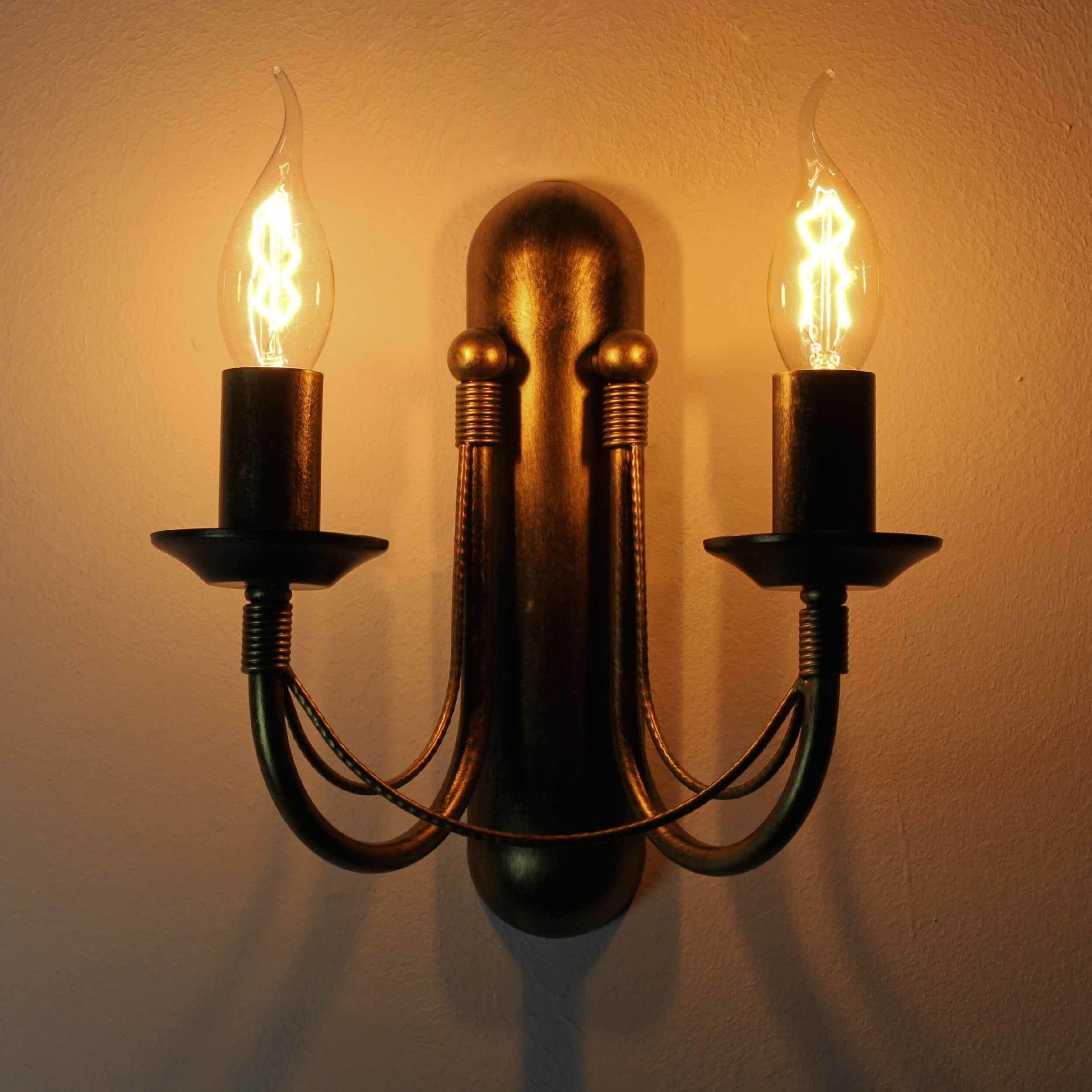 Applique E14 Métal Rustique 2 feux ARES Applique E14 Métal Rustique 2 feux ARES