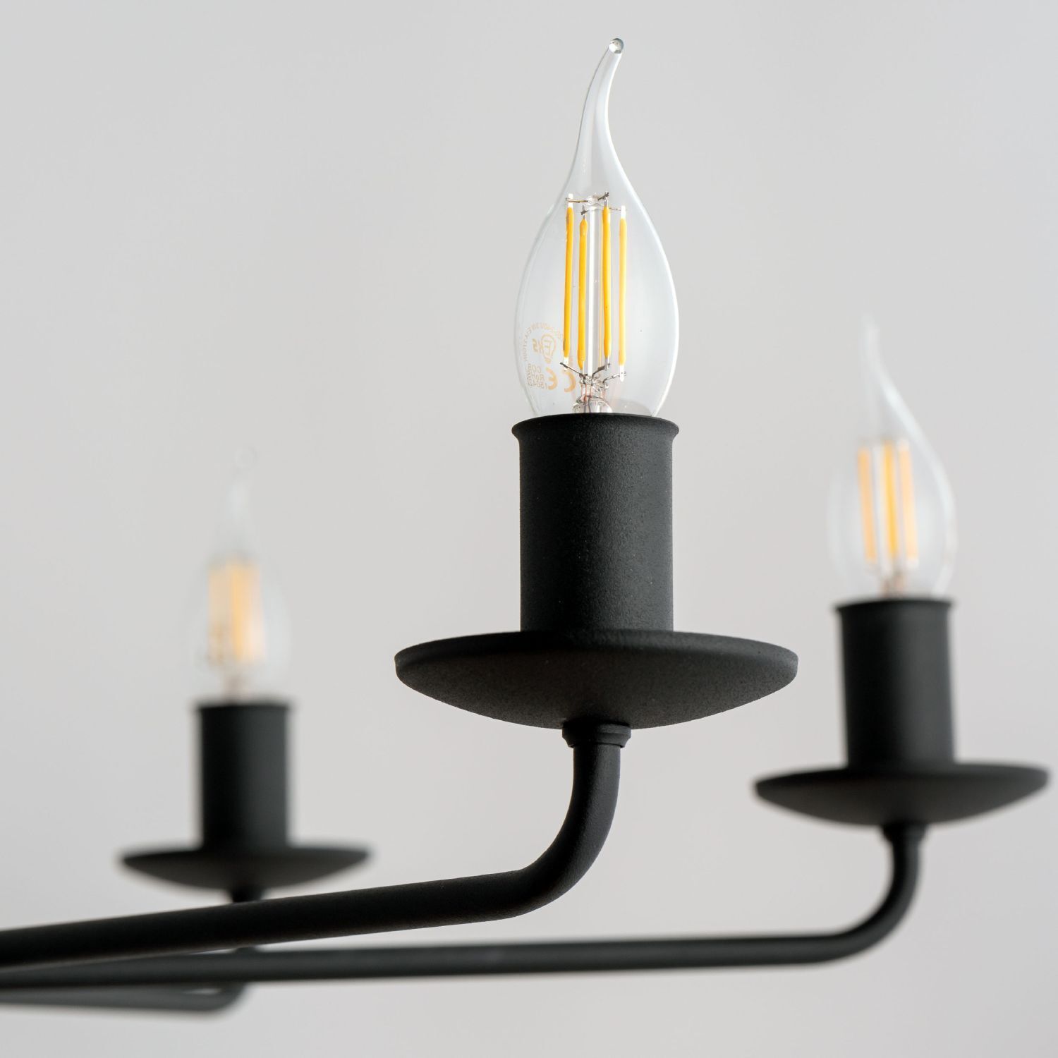 Lustre Rustique Métal Noir 7 flammes E27