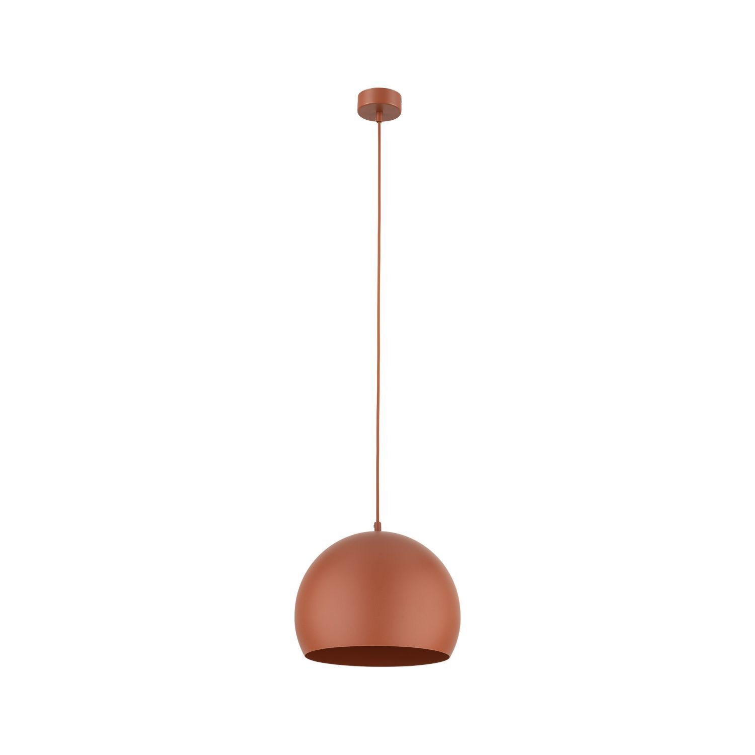 Lampe à suspendre métal ronde Ø 27 cm rouge réglable E27 boule rétro