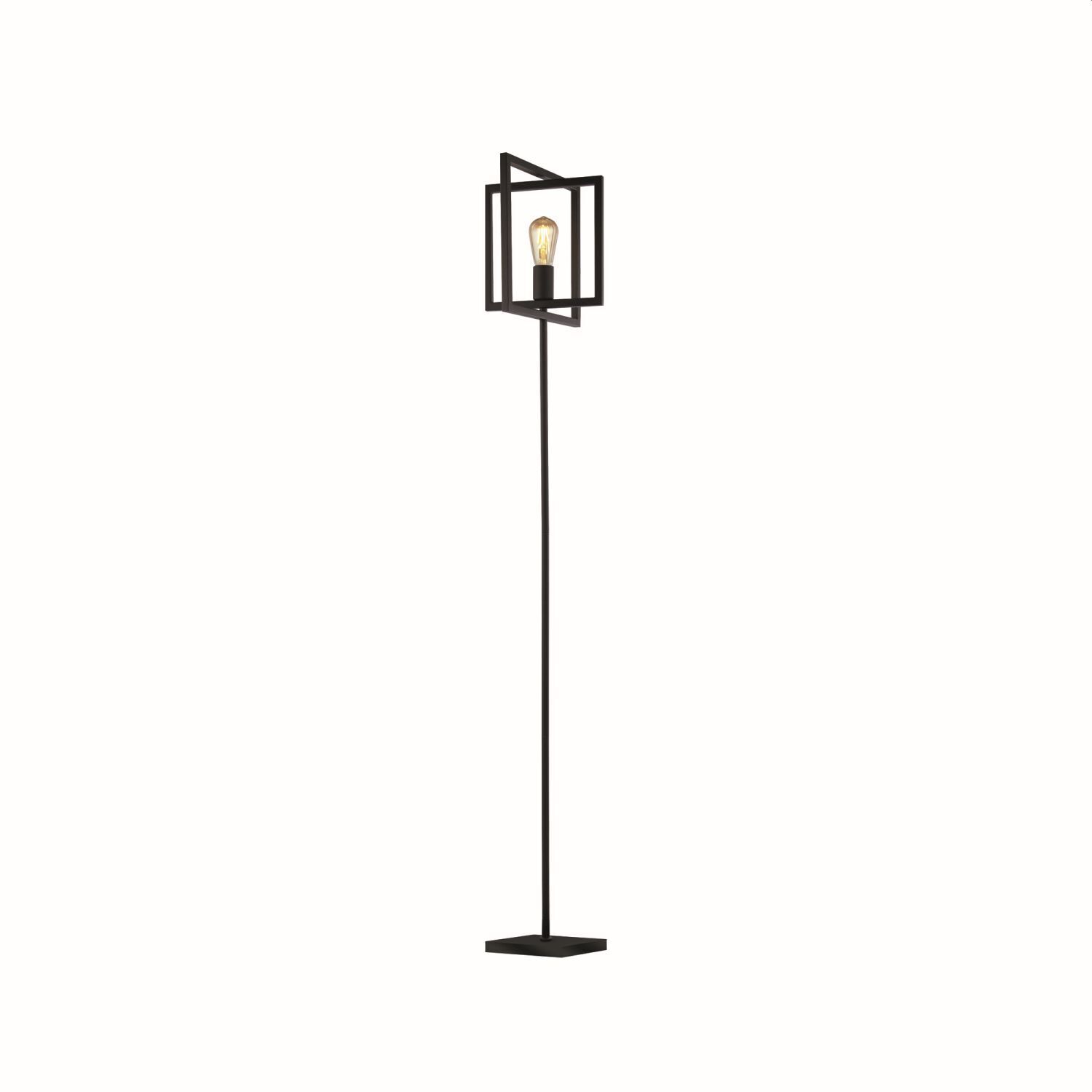 Lampadaire noir E27 160 cm métal rétro design