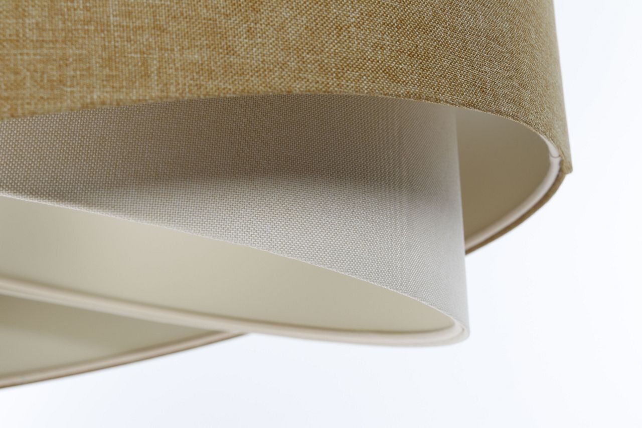 Boho Lampe à suspendre Tissu Beige Crème E27 ronde Ø 50 cm Moderne