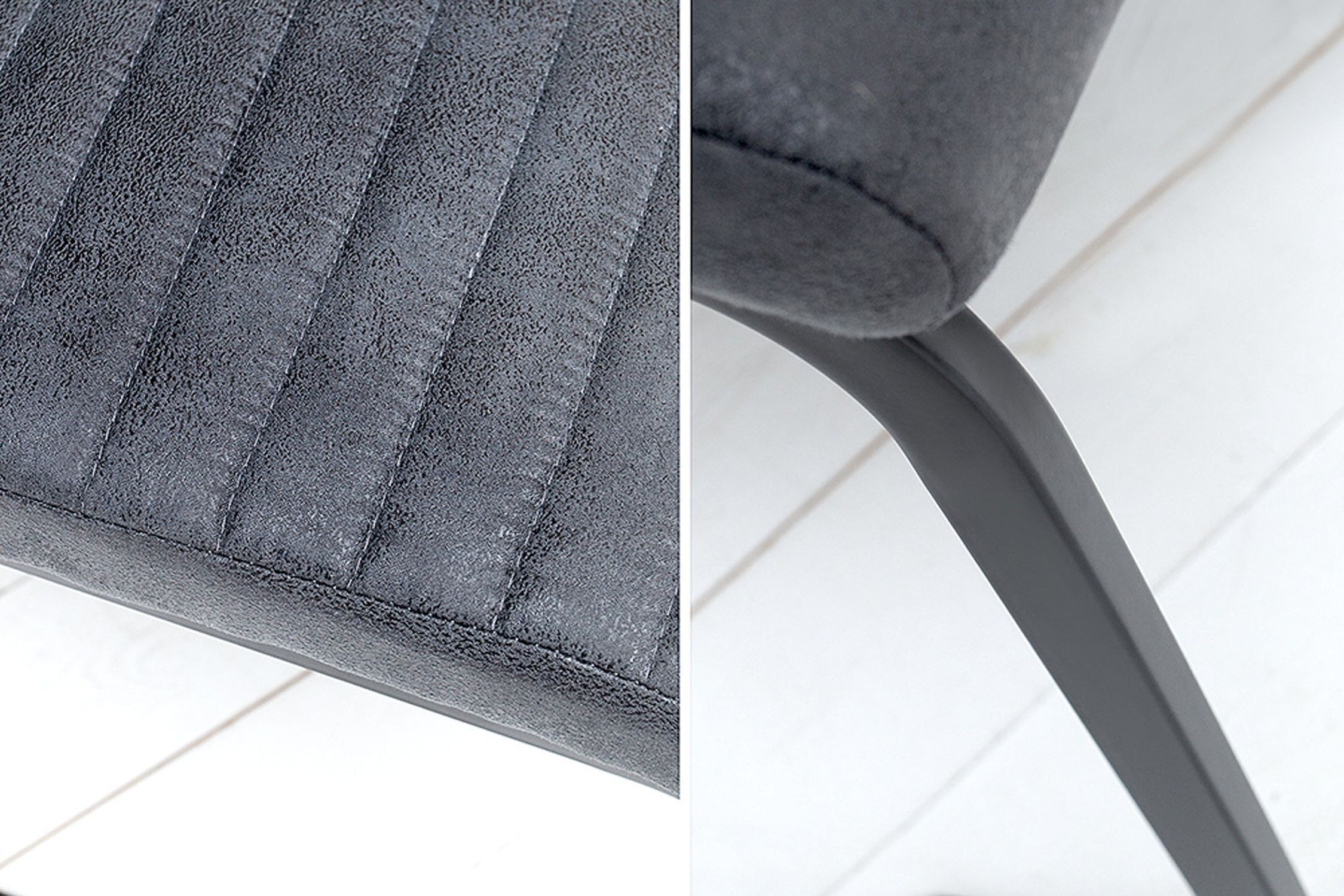 Chaise à bascule sans accoudoirs Gris Noir Tissu Métal Dekoration für Zuhause, Kissen