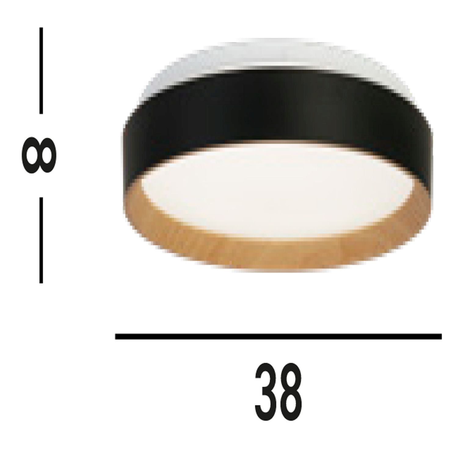Lampe de plafonnier ronde LED métal avec télécommande à intensité variable