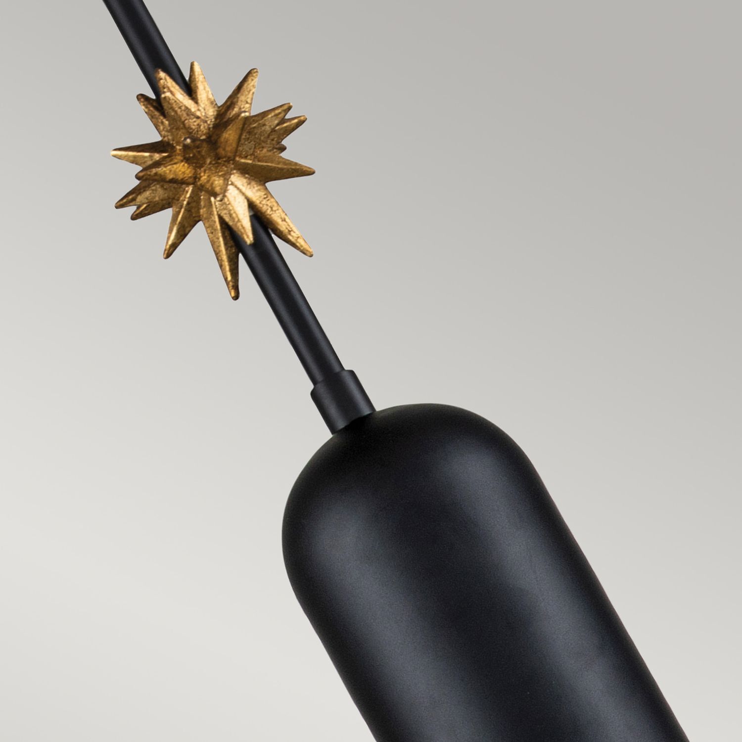Suspension Noir Or Ø 17,8 cm étroit Moderne artistique