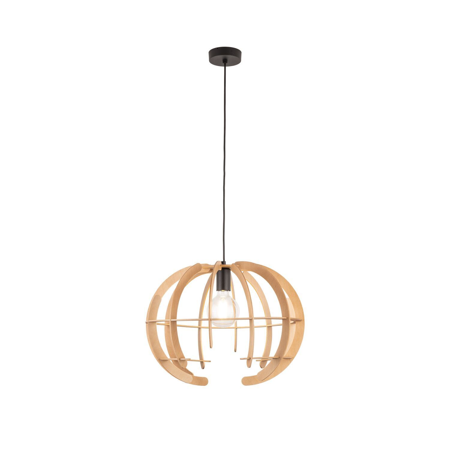 Hängeleuchte Holz Ø 46 cm H: max. 160 cm verstellbar E27 Leuchter, Lampe