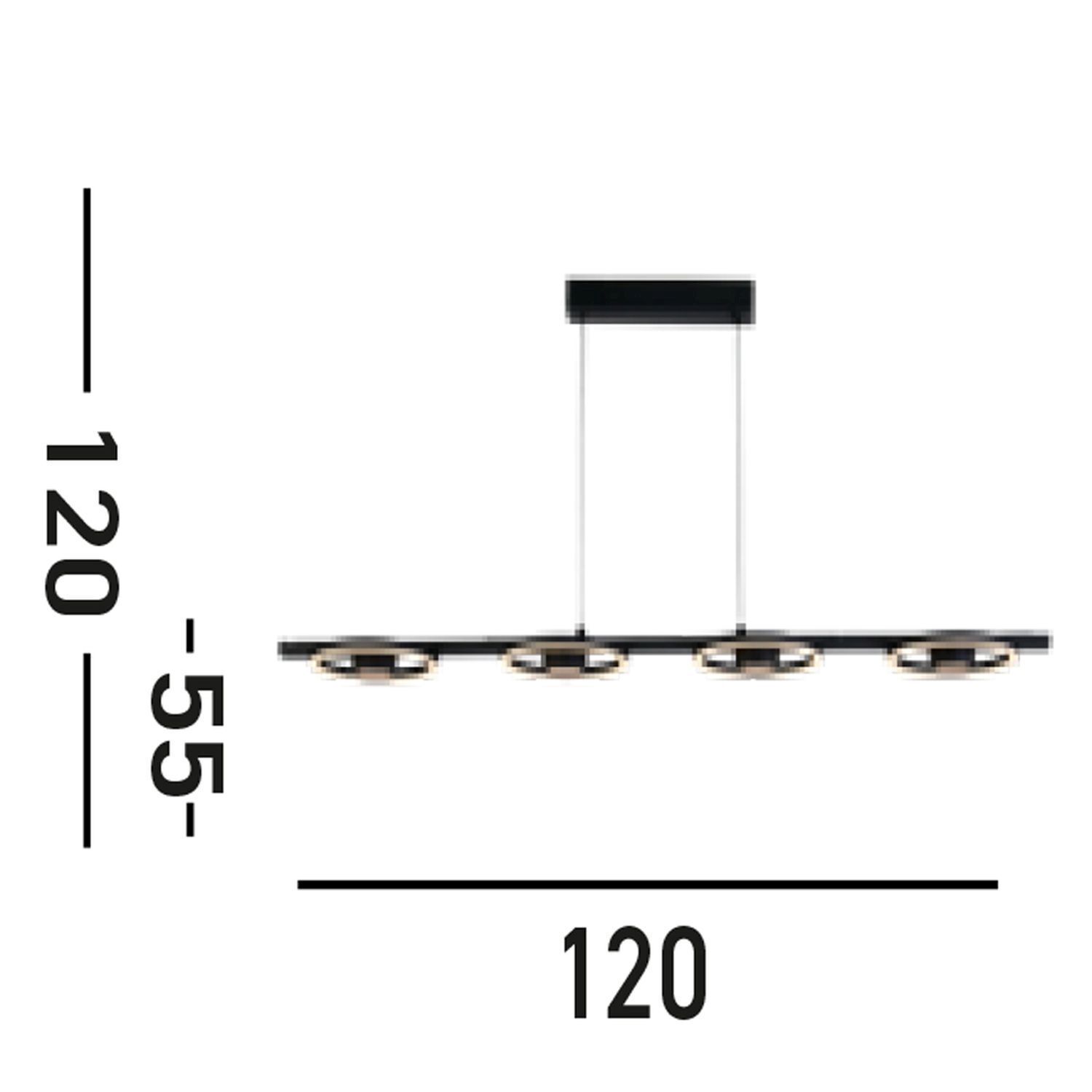 Suspension LED élégante Métal Noir 3000 K Anneaux Suspension LED élégante Métal Noir 3000 K Anneaux