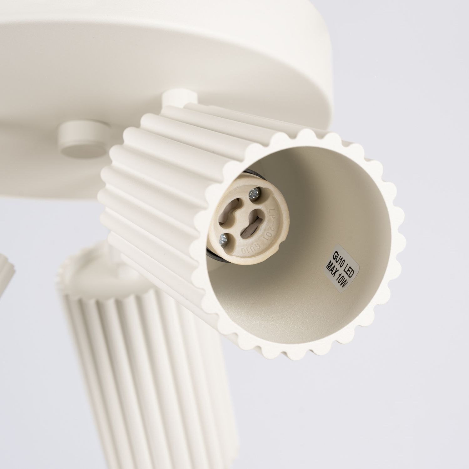 Lampe de plafonnier Moderne en crème Ø 19,5 cm orientable 3x GU10 Alu