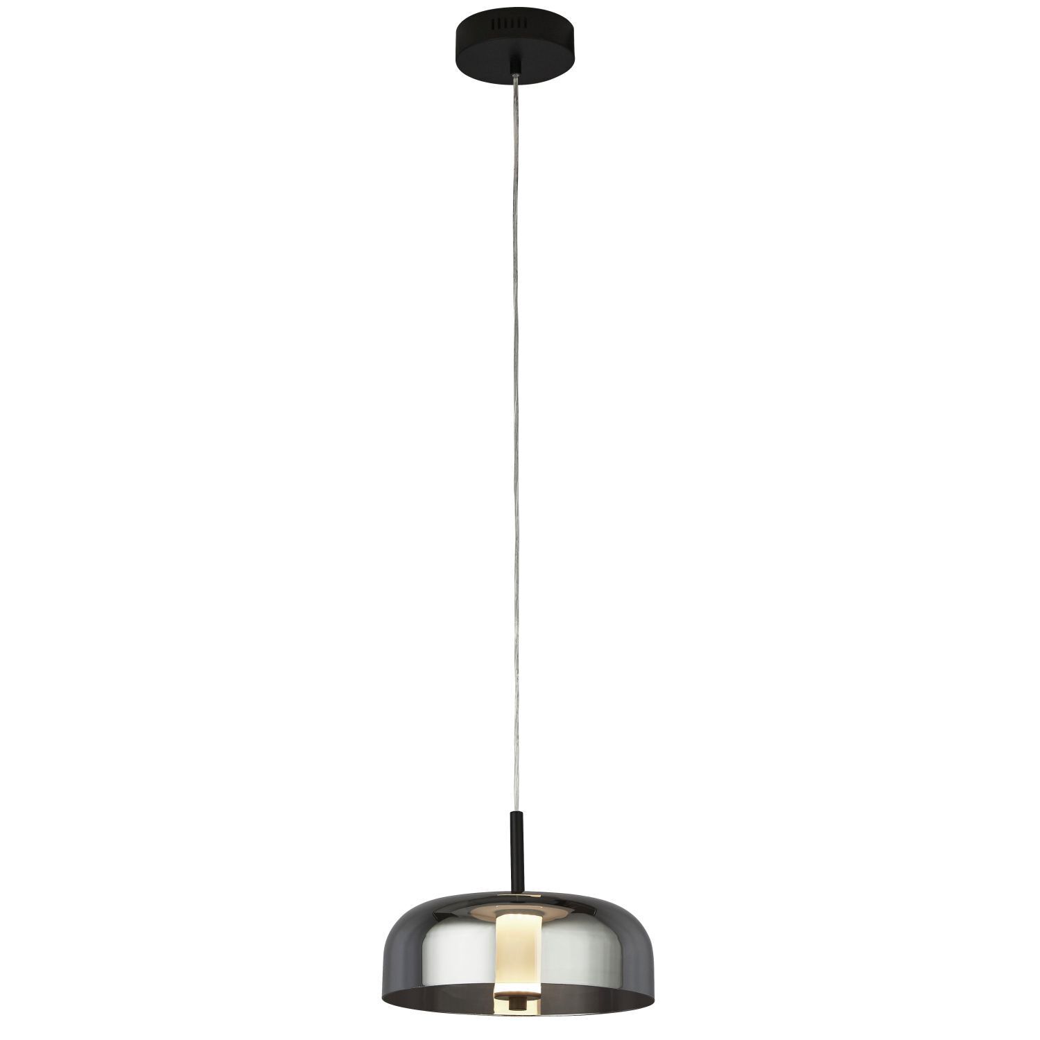 Lampe à suspendre LED verre fumé Ø 30 cm rond 3000 K 388 lm