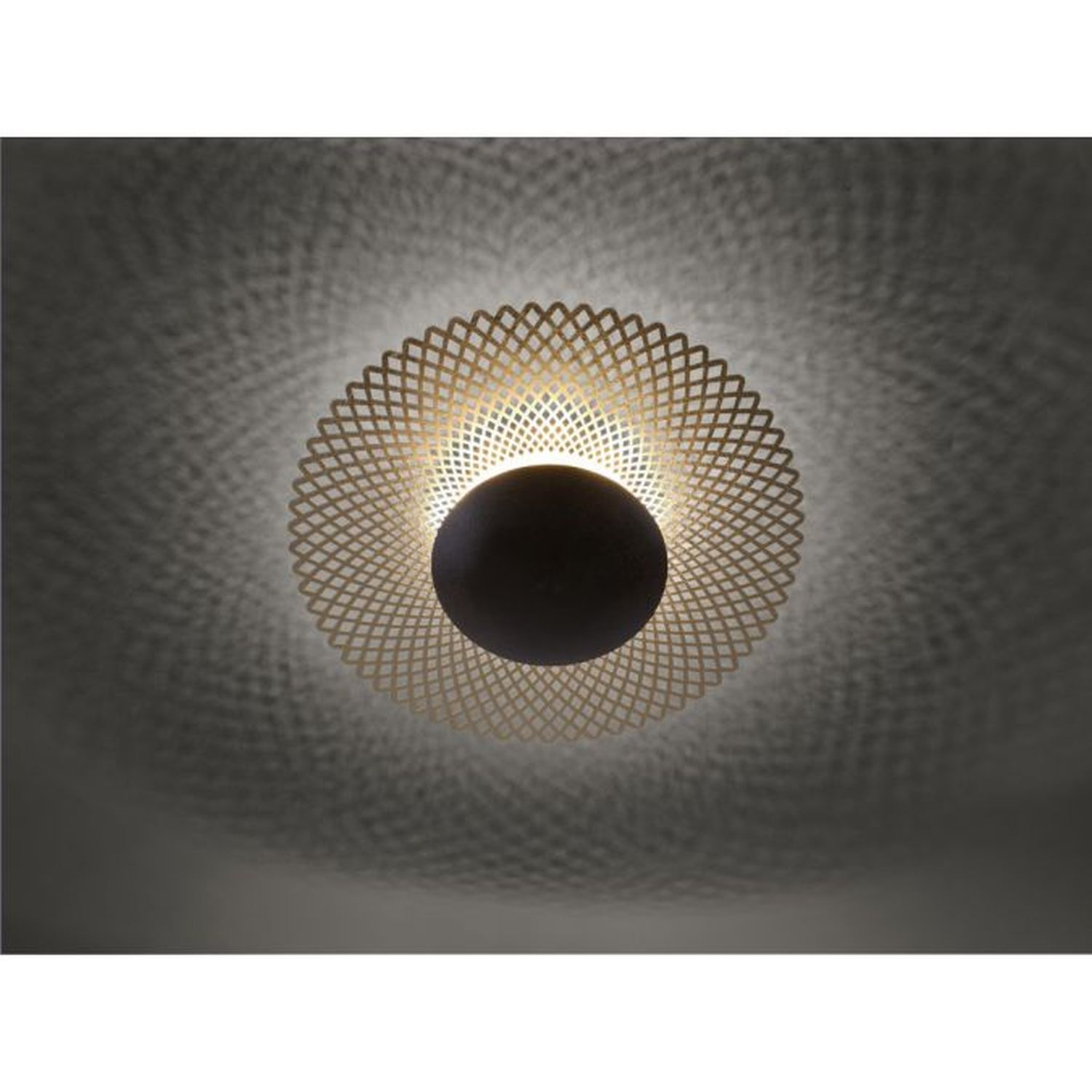 Plafonnier LED métal rouille-or Ø45 cm 12 W intensité lumineuse variable Loch