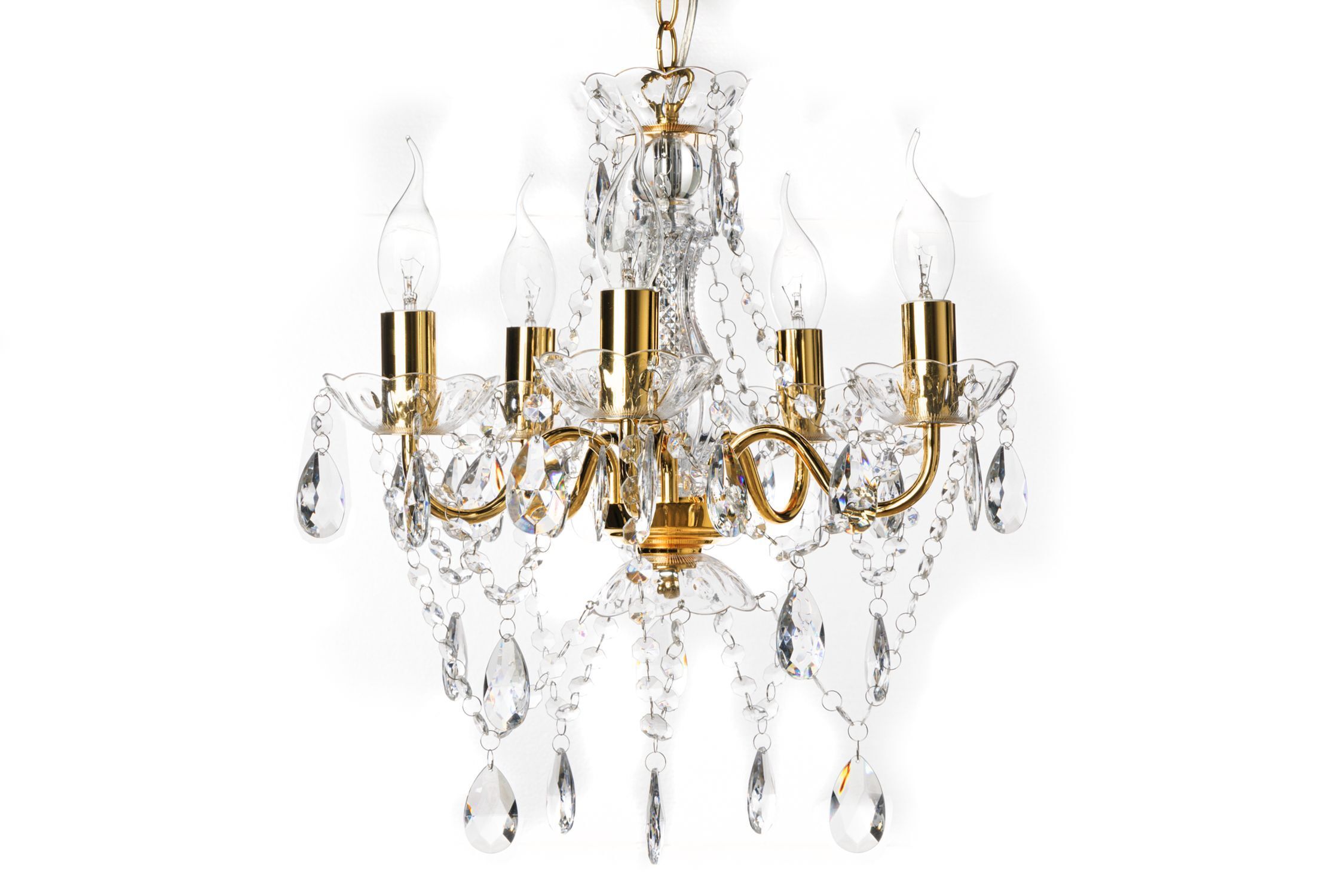 Lustre métal acrylique bougies 5 flammes E14 Leuchter, Lampe