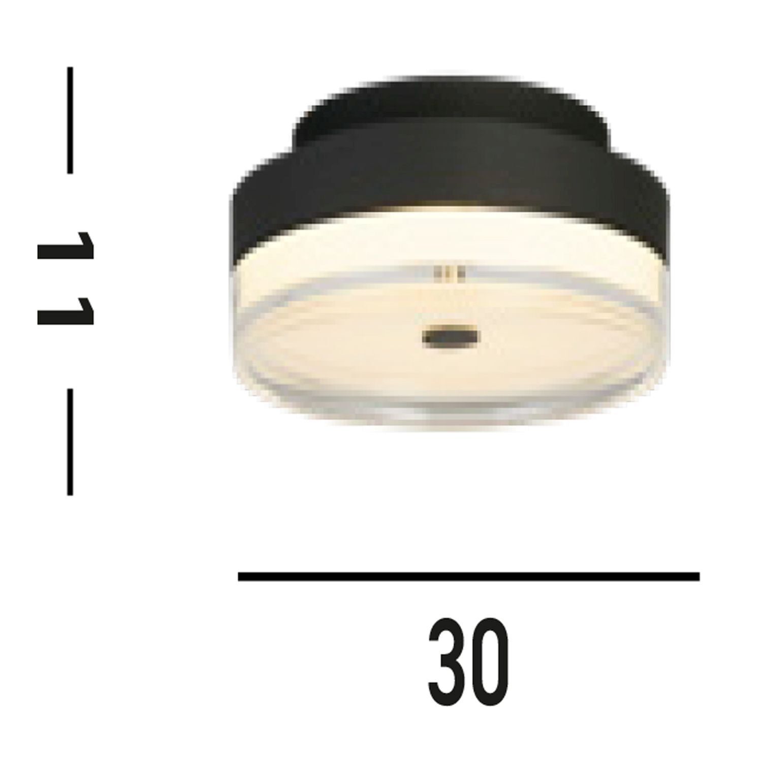 Lampe de plafonnier ronde LED noir métal 858 lm blanc chaud