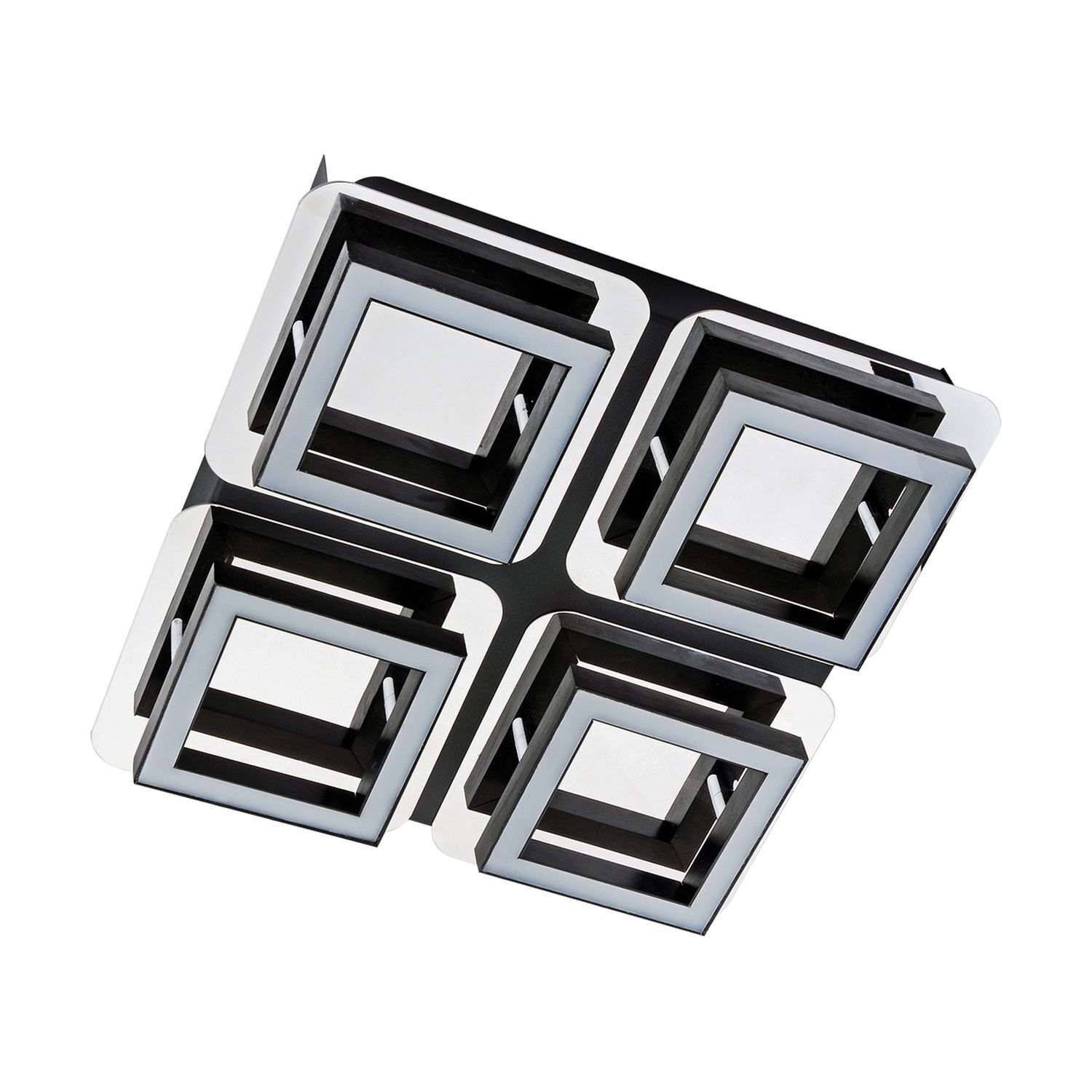 Plafonnier LED L : 25 cm Acier inoxydable en noir Chrome 4200 K