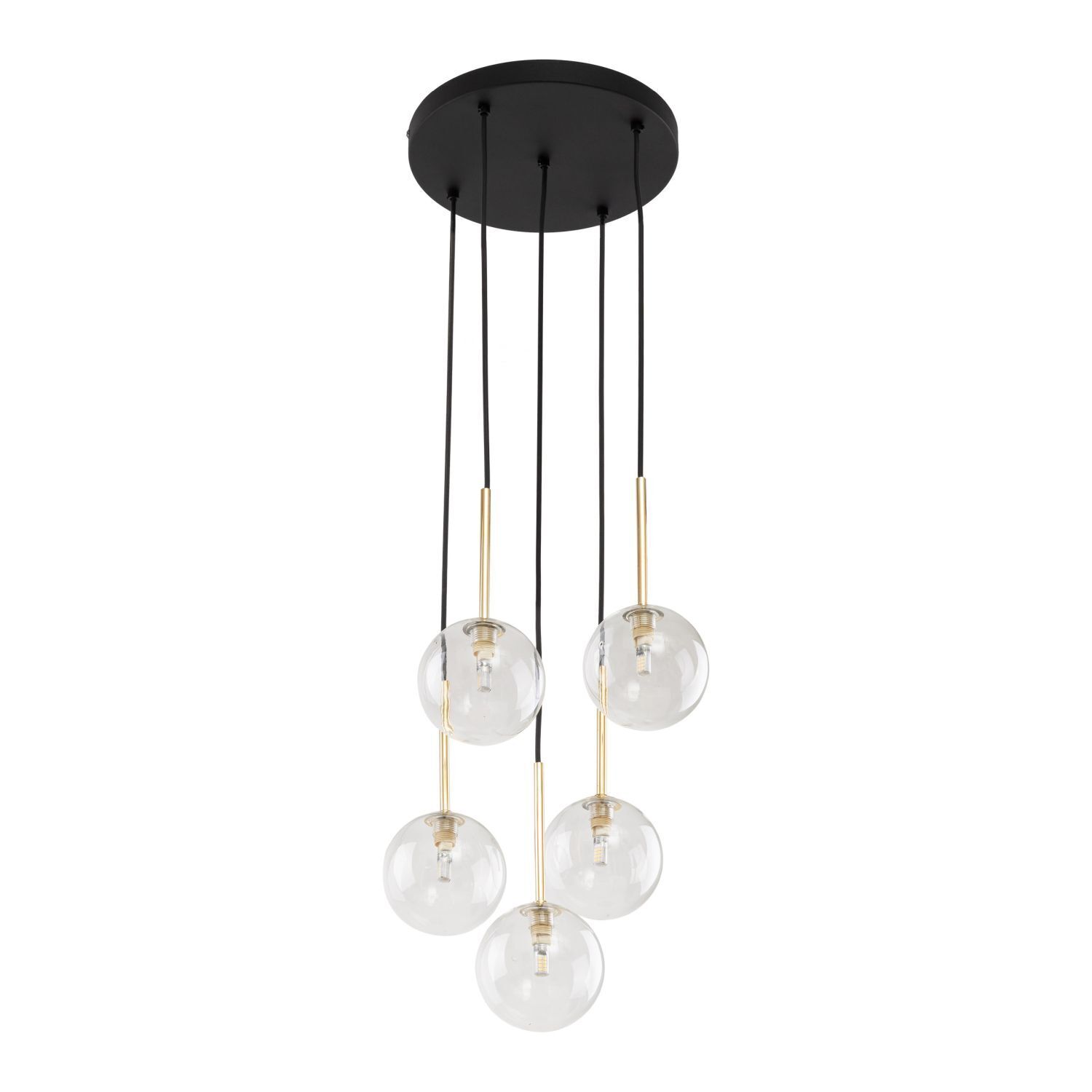 Lampe à suspendre verre métal Ø 35 cm 5 flammes G9 réglables