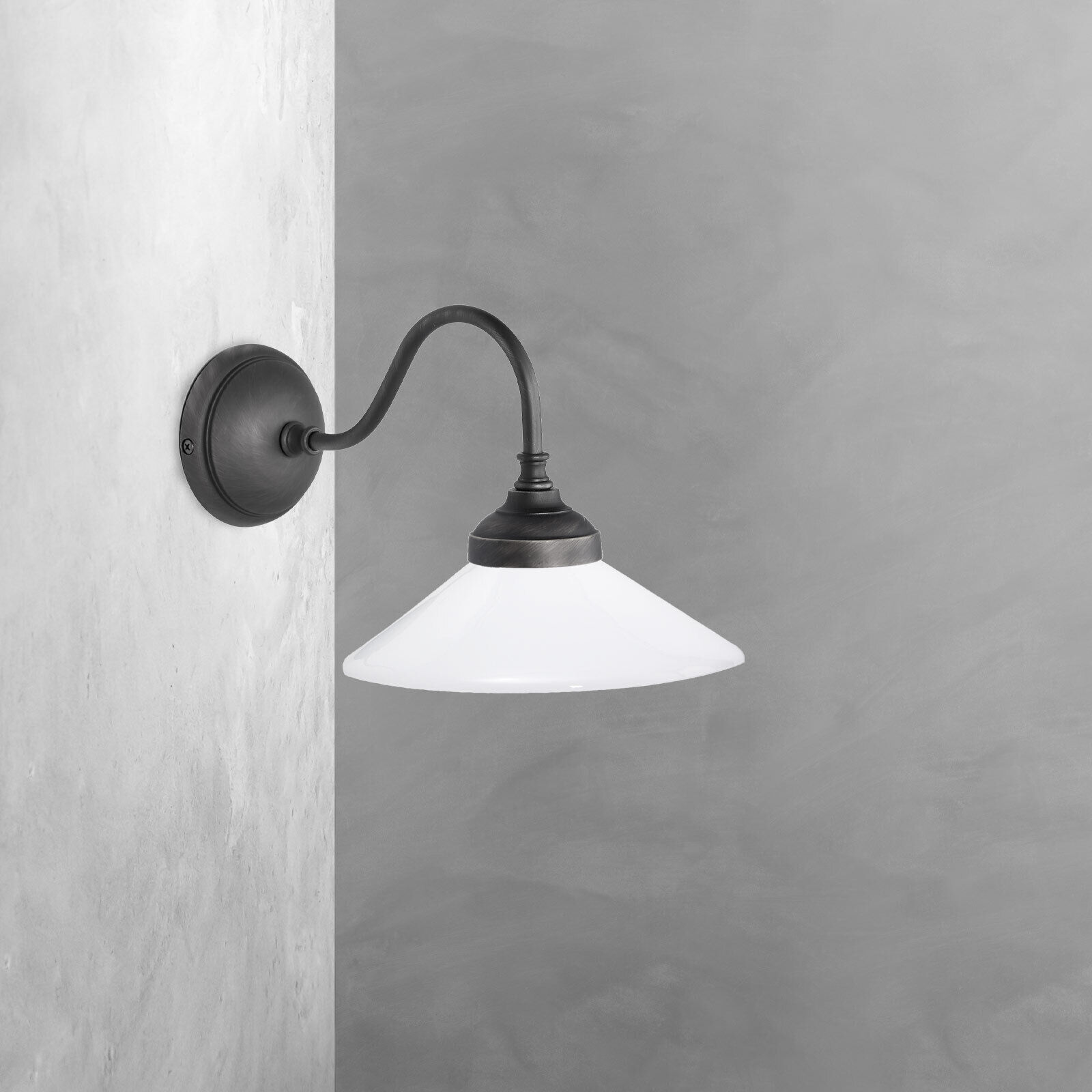 Applique murale laiton verre H : 23,5 cm Rustique orientable E14 Lampe