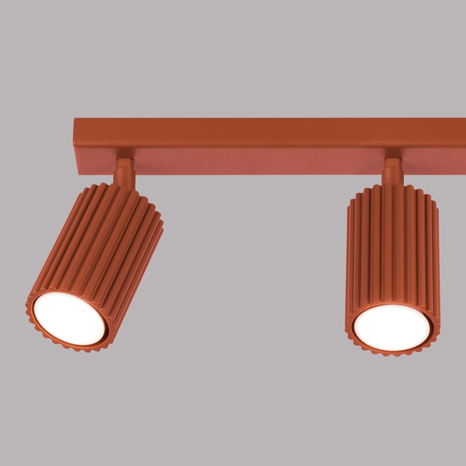 Lampe de plafonnier à 3 flammes L : 45 cm petit GU10 rouge en aluminium