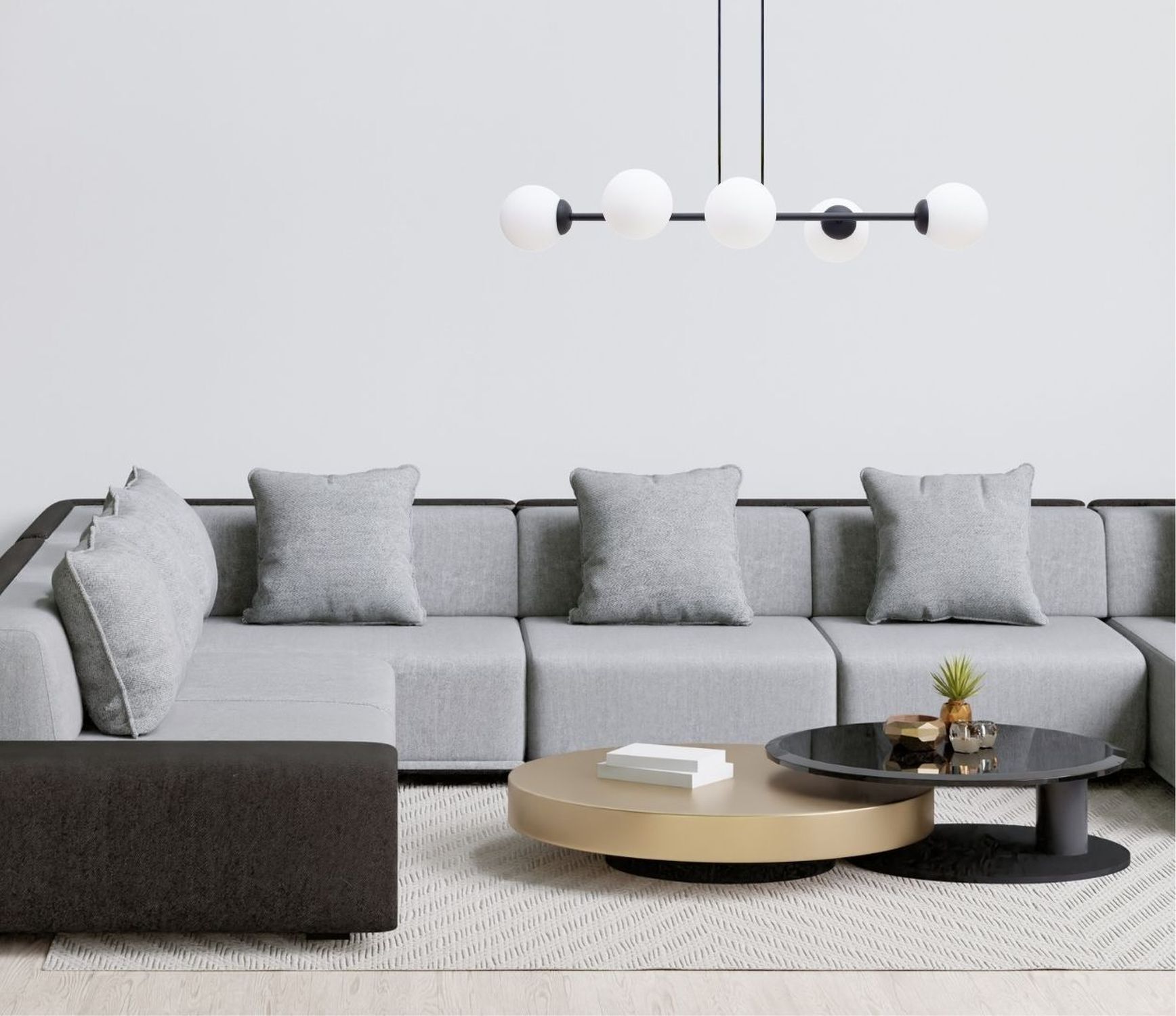 Lampe à suspendre anti-éblouissement verre métal 100 cm long E27 noir