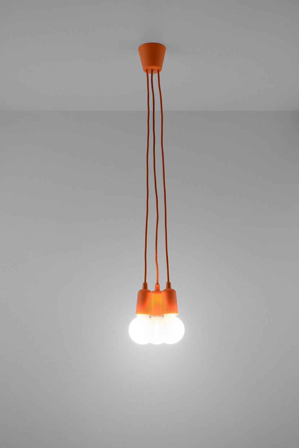 Lampe à suspendre NESSA Orange profondeur jusqu'à 90cm 5-flamme E27