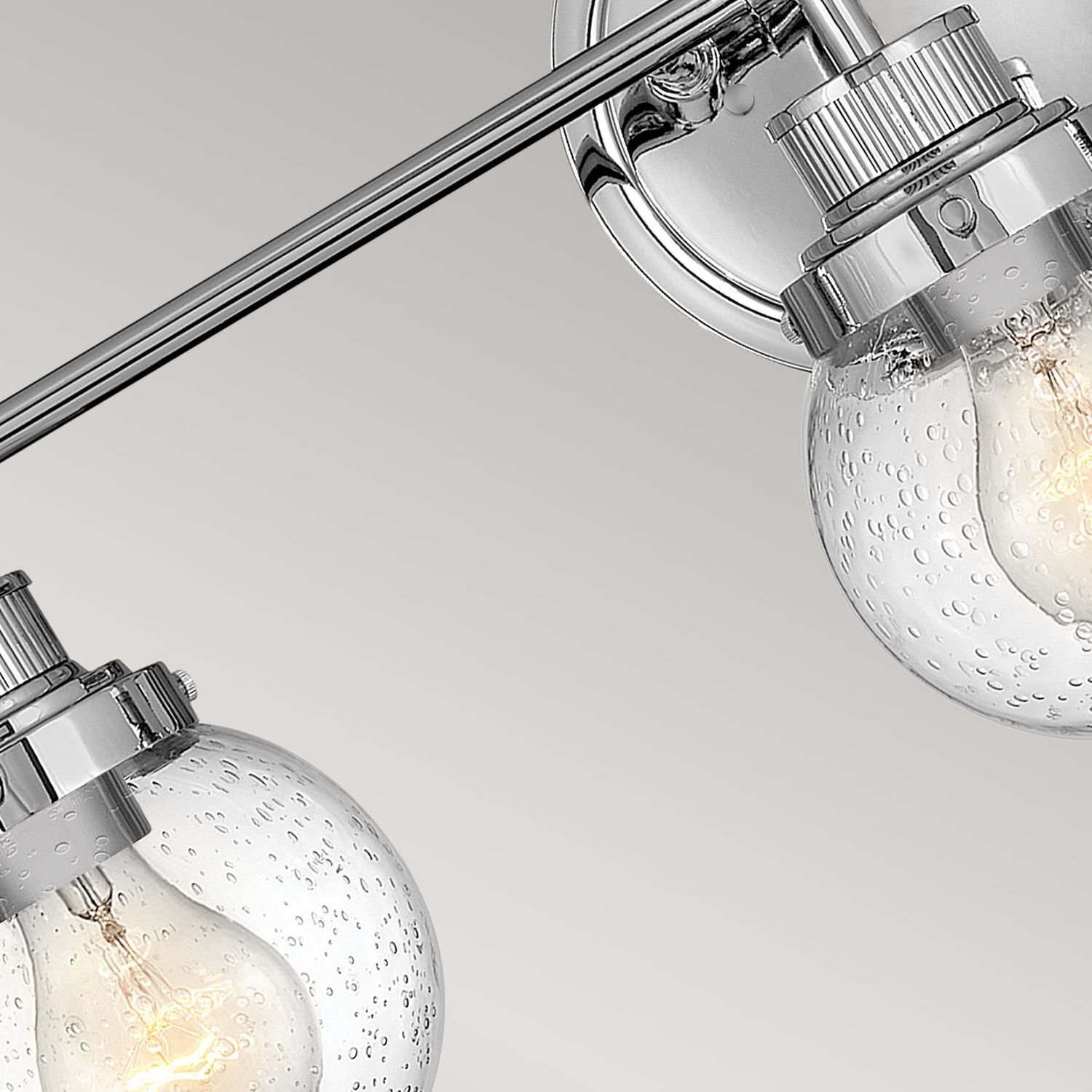 Lampe de salle de bain murale métal verre E27 IP44 L : 61,5 cm Chrome ZOFIA
