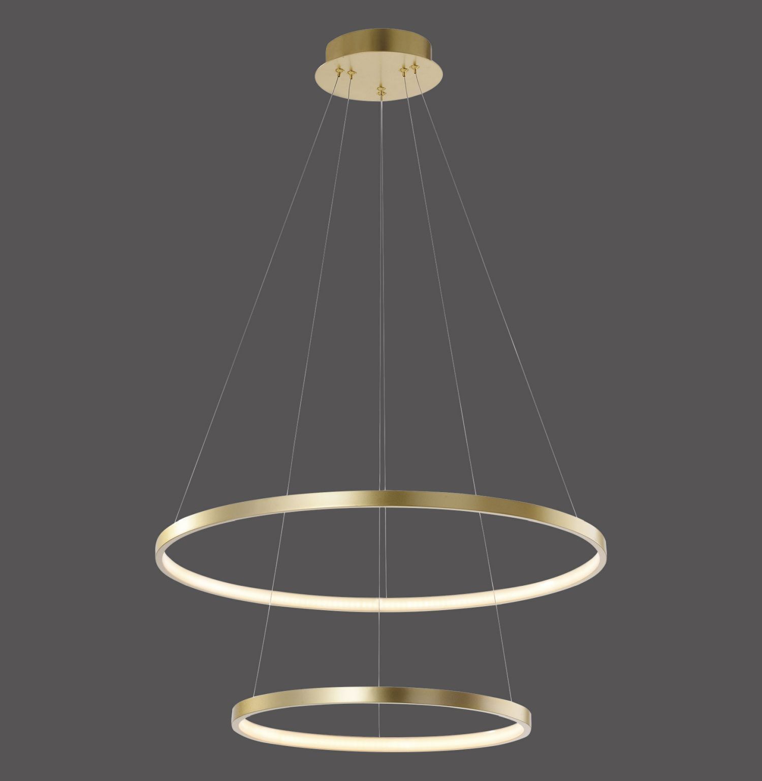 Suspension LED anneaux en métal doré Ø50 cm 3000 K