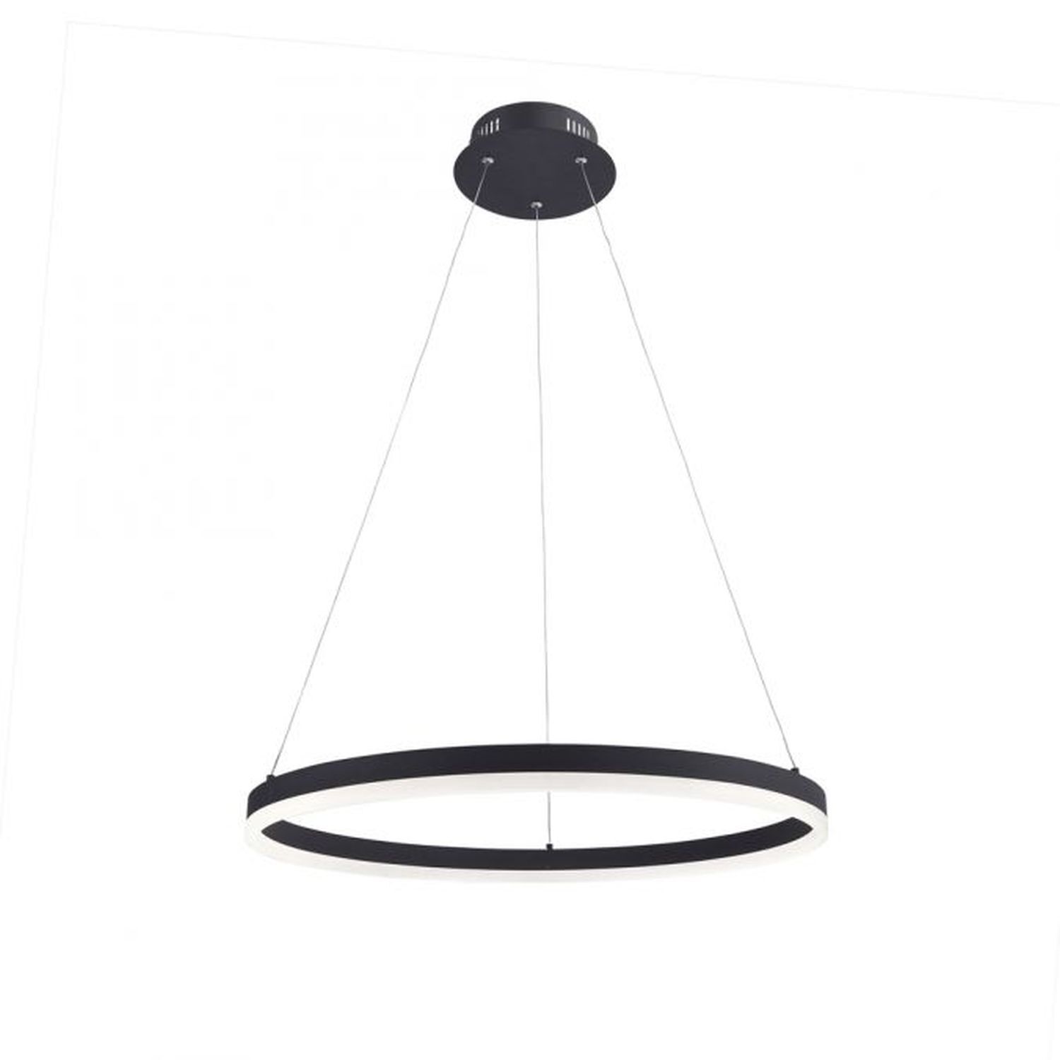 Suspension LED Anthracite dimmable 3000 K Ø60 cm Anneau