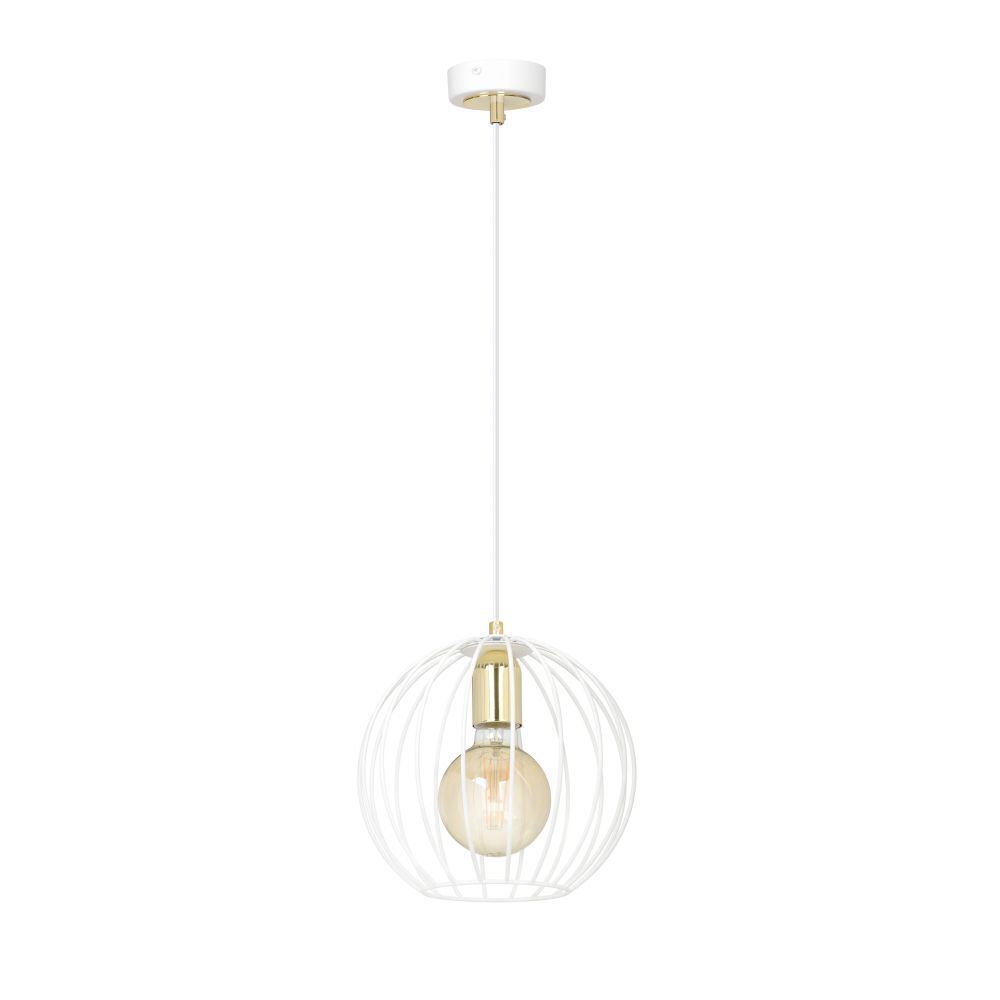 Lampe à suspendre Blanc rond Ø23cm E27 réglable Rétro