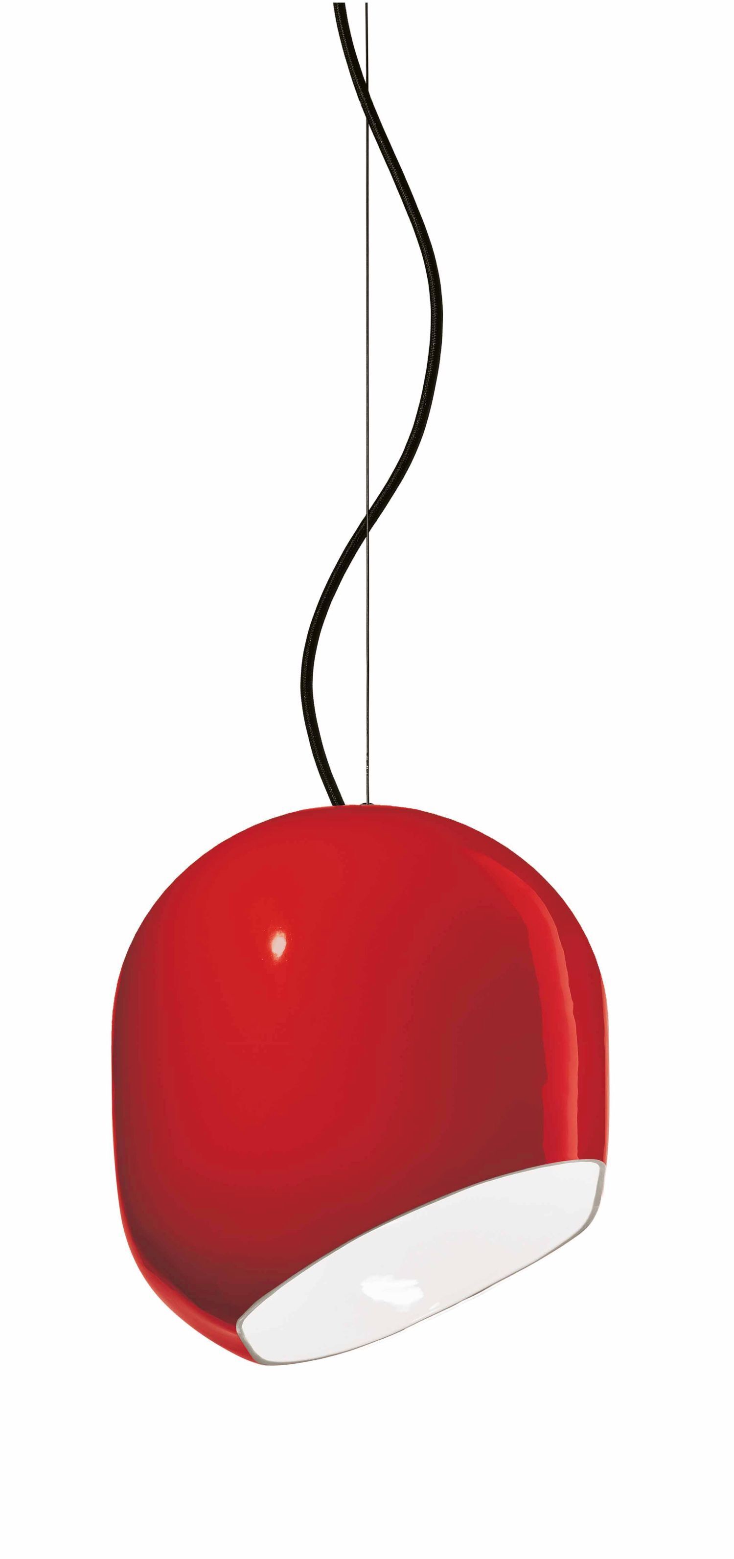 Lampe à suspendre céramique H : max. 150 cm rouge E27 rond